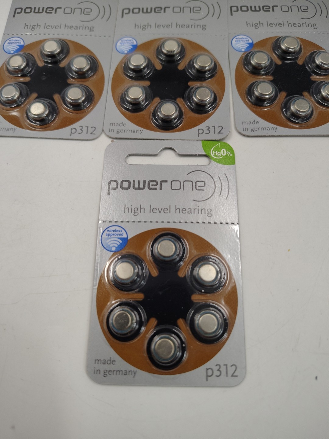 (10 packs) POWER ONE WIRELESS Approved Hearing Aid Batteries p312 1.4v Exp 04-22