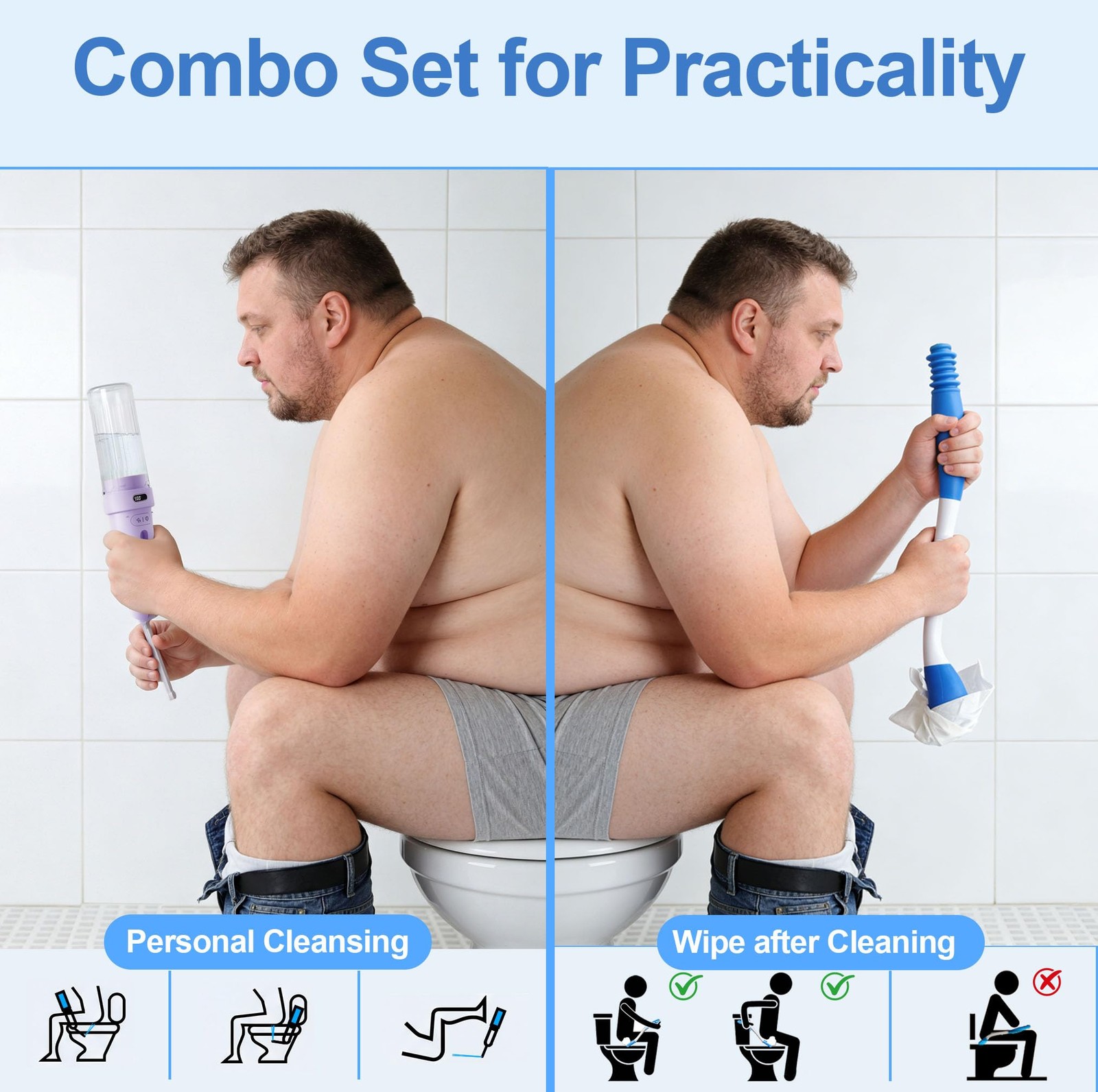 Aovikood Electric Portable Bidet Toilet Aids Wiper Tool Set Purple Hpb2501A