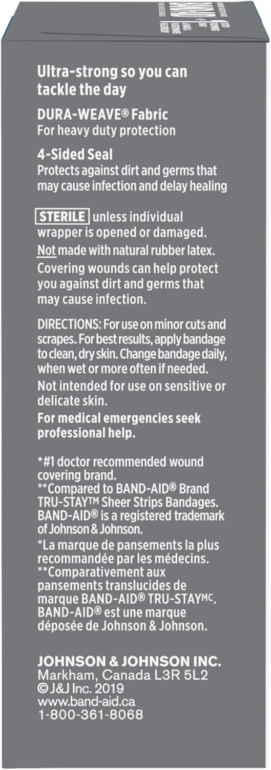 Band-Aid Brand Tough Strips Adhesive Bandage for Minor 20 Count (Pack of 1)