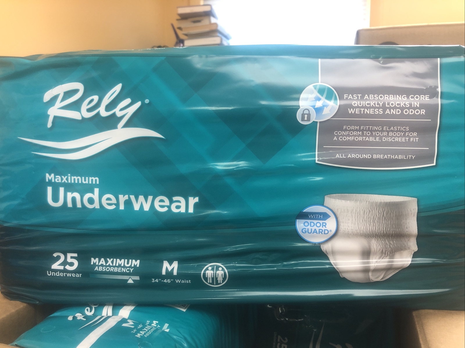 Rely Maximum Adult Underwear Absorbency Underwear Medium Diapers 100Pair – NEW