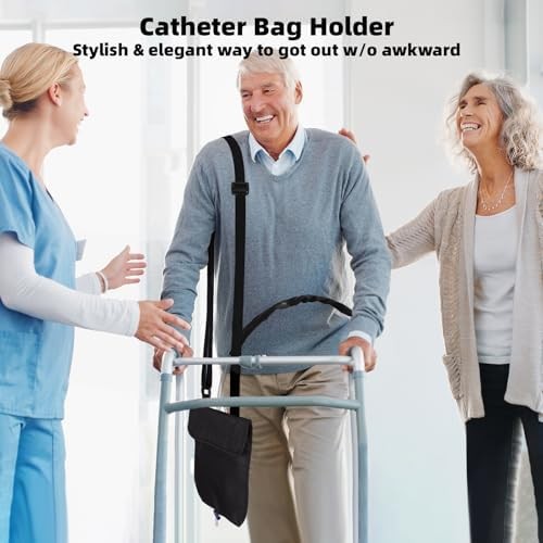 Urine Drainage Bag Holder Adjustable Catheter Bag Cover with Zipper Foley Cathet