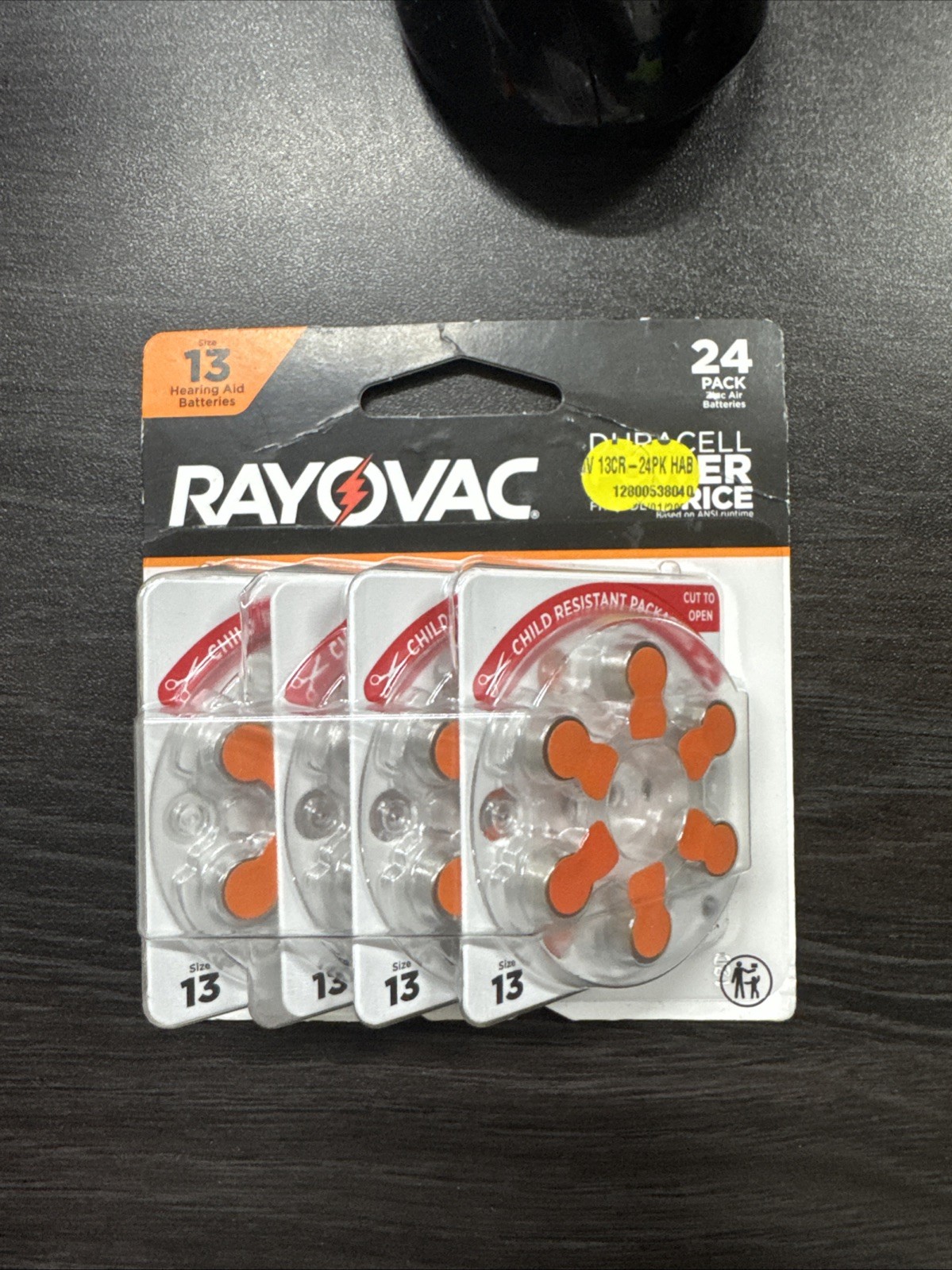 New Rayovac Size 13 Hearing Aid Batteries, 24 Pack