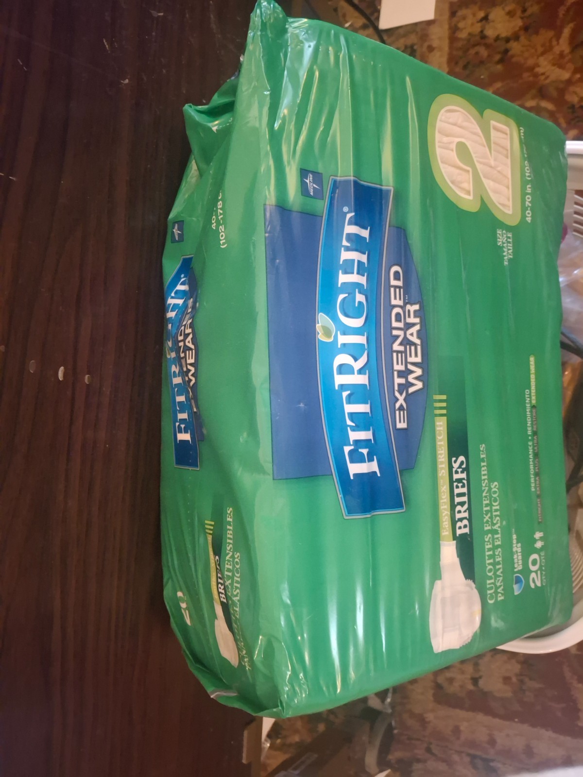 FitRight Stretch Ultra Adult Briefs, Incontinence Diapers with Tabs, Size 2