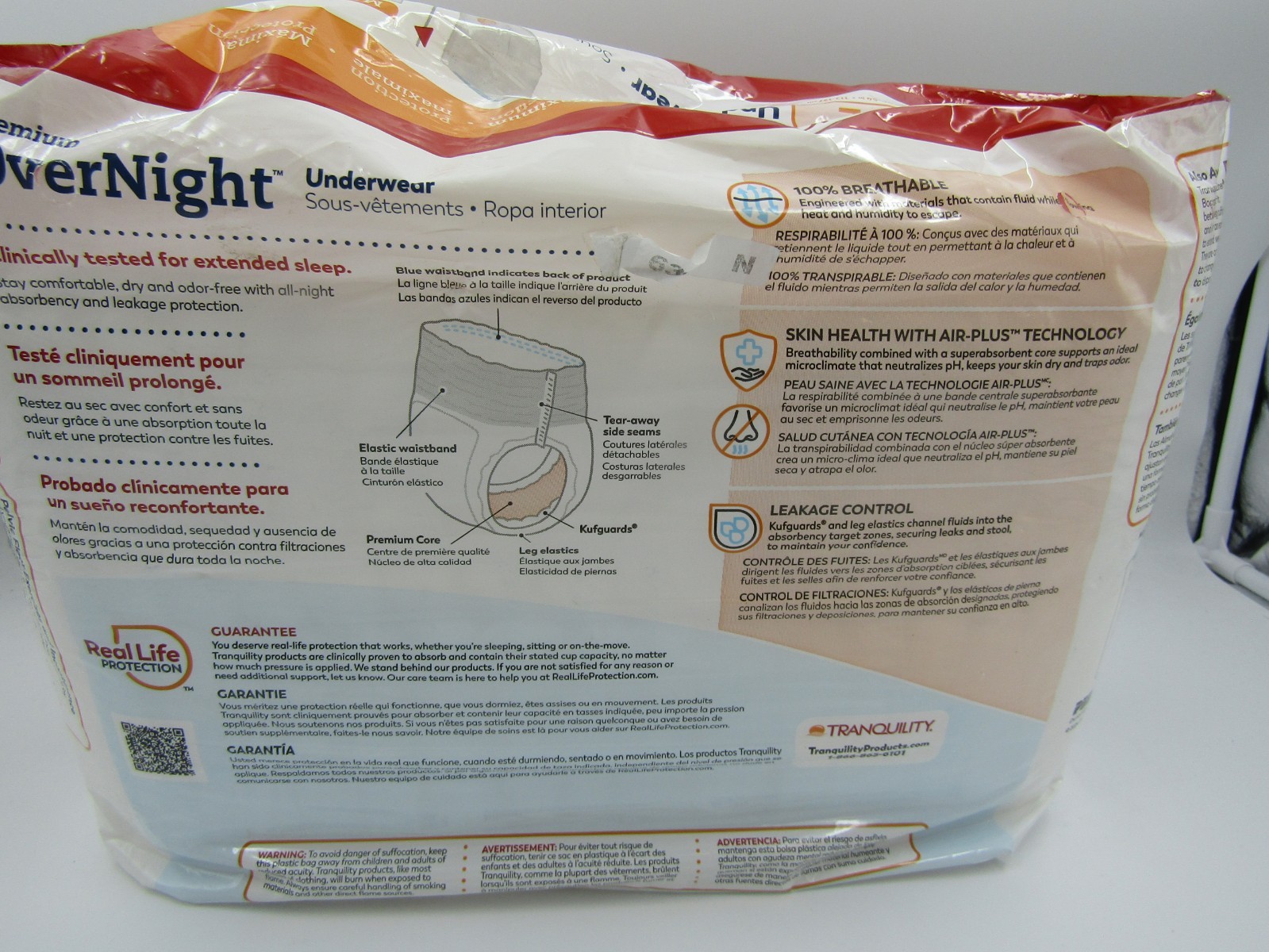 TRANQUILITY Large Premium OverNight Disposable Absorbent Underwear (16 CT) New