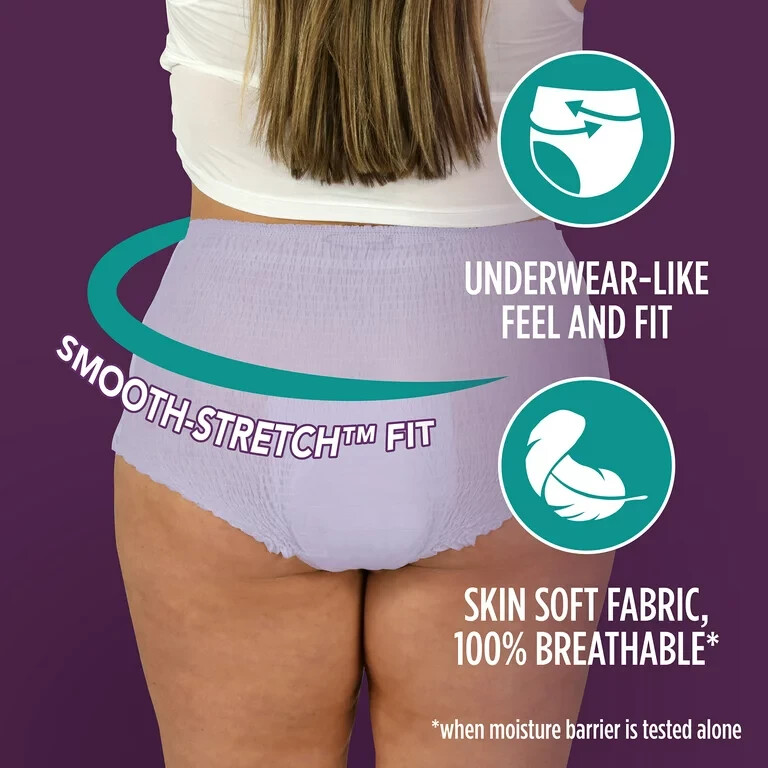 Assurance Women’s Overnight Incontinence Underwear, 80 Count, Anti-Odor, Max S/M