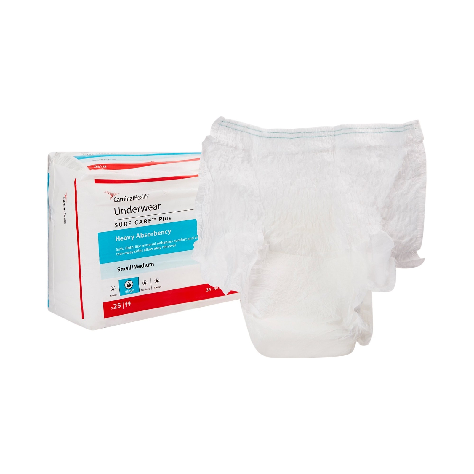 Cardinal Health Underwear Sure Care Plus Small/Medium 34″ – 46″ PK of 25