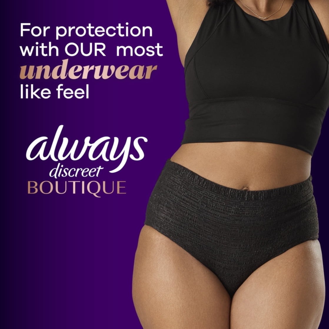 Always Discreet Adult Incontinence Underwear for Women, L, 17 CT