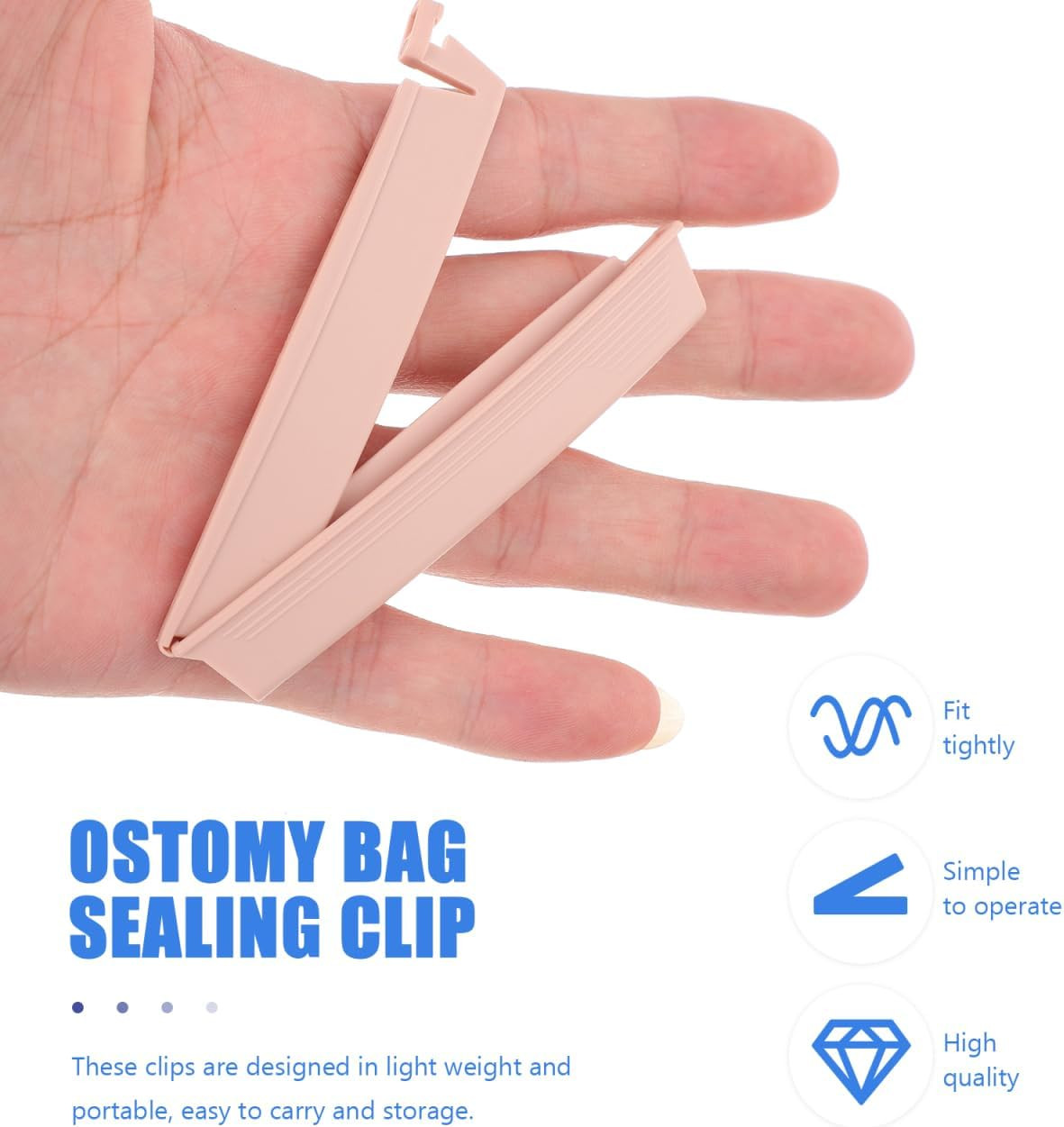 Healifty 10Pcs Ostomy Bag Clip Drainable Pouch Clamp Tail Closure Surefit Leak-