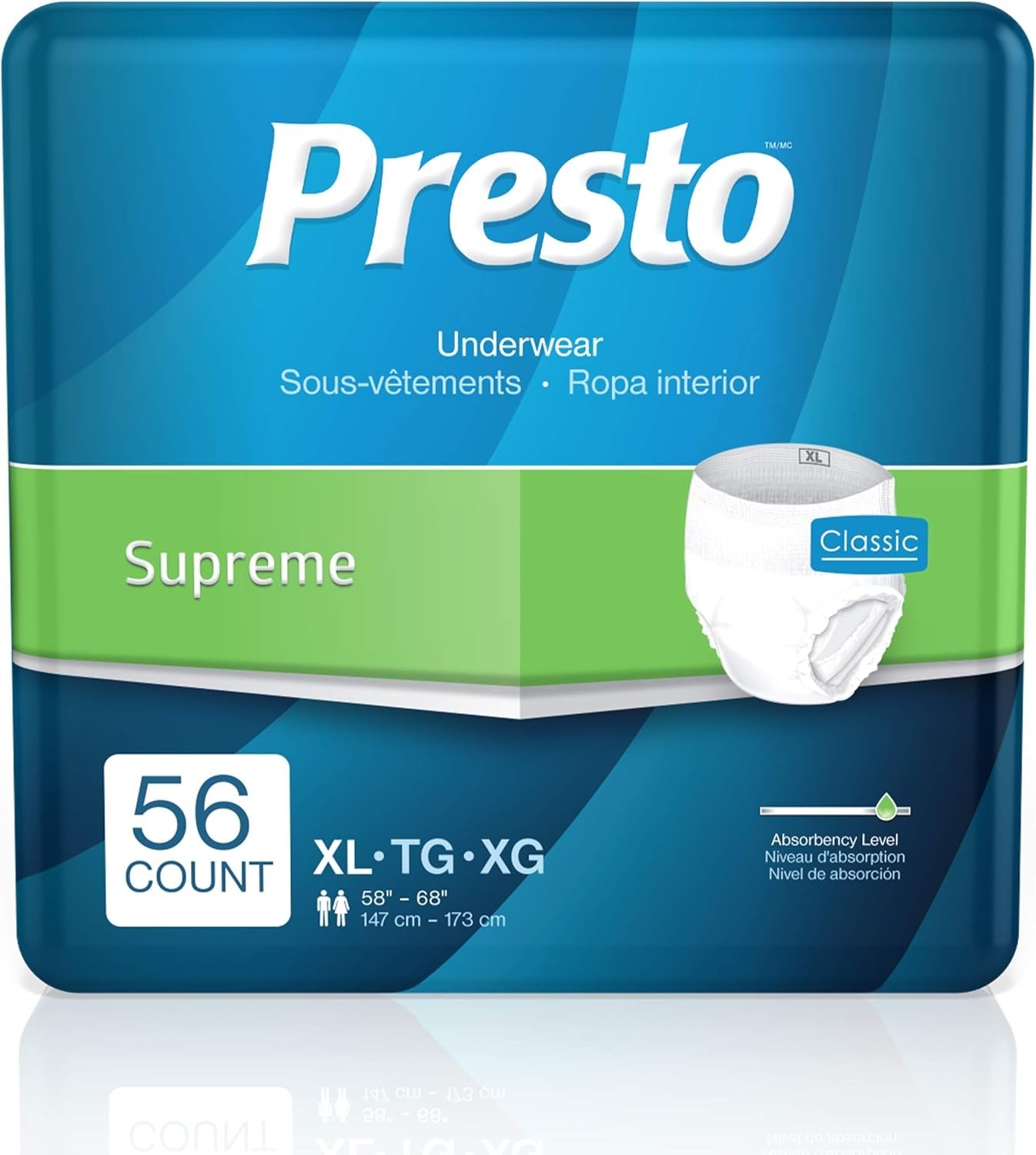 Presto Supreme Classic Protective Underwear, X-Large, 56ct (64)