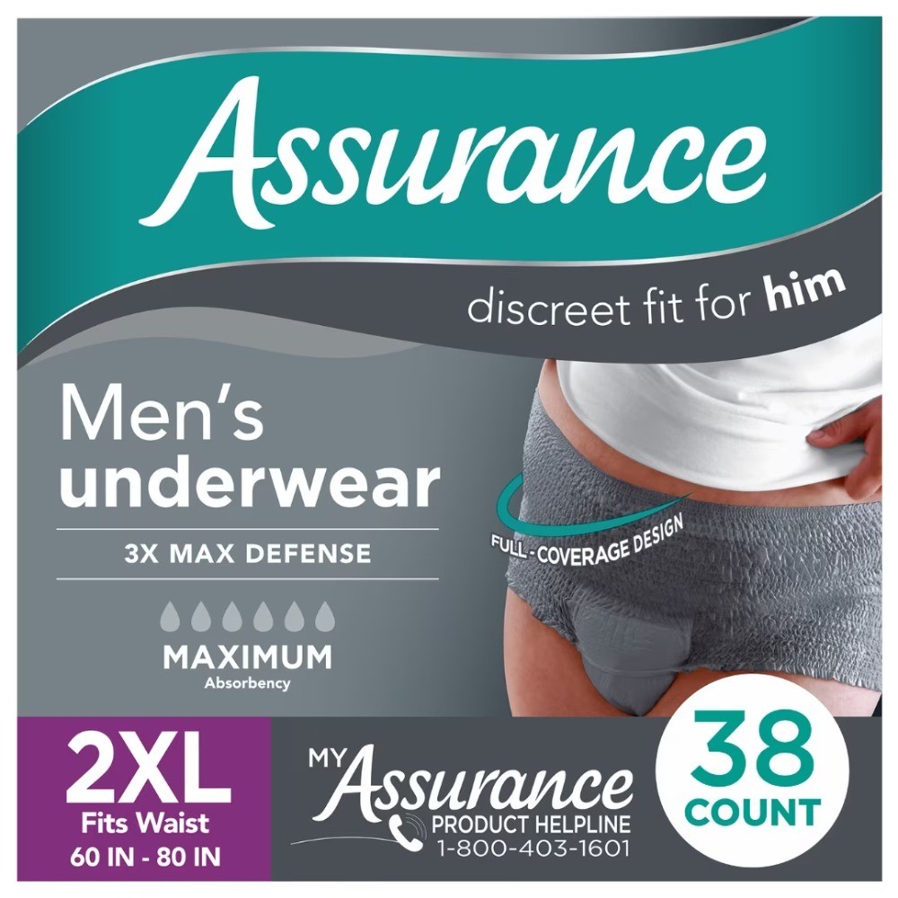 Maximum Absorbency Incontinence Underwear for Men, XXL Size, 38 Count Pack