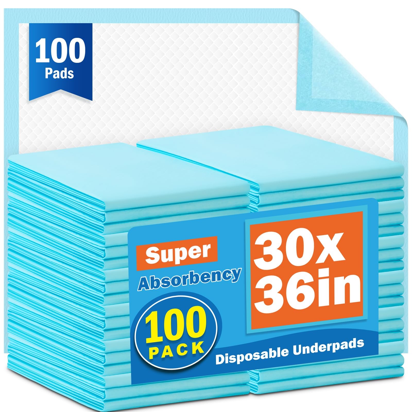 100Pcs 30” x 36”Bed Pads Disposable Adult, Incontinence Bed Pads, Super Absor…