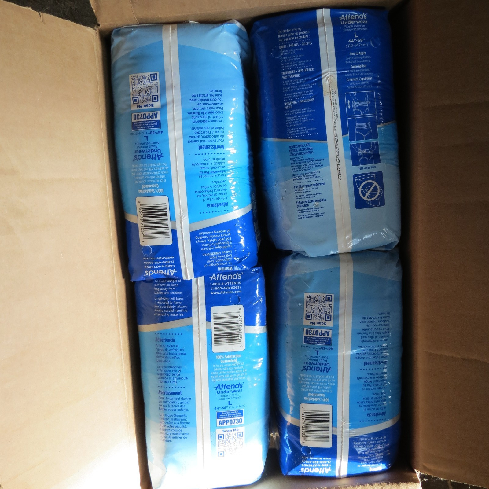 Attends Adult Diapers Large Ultimate Absorbency Pull-ups 72 (18×4) (2) available