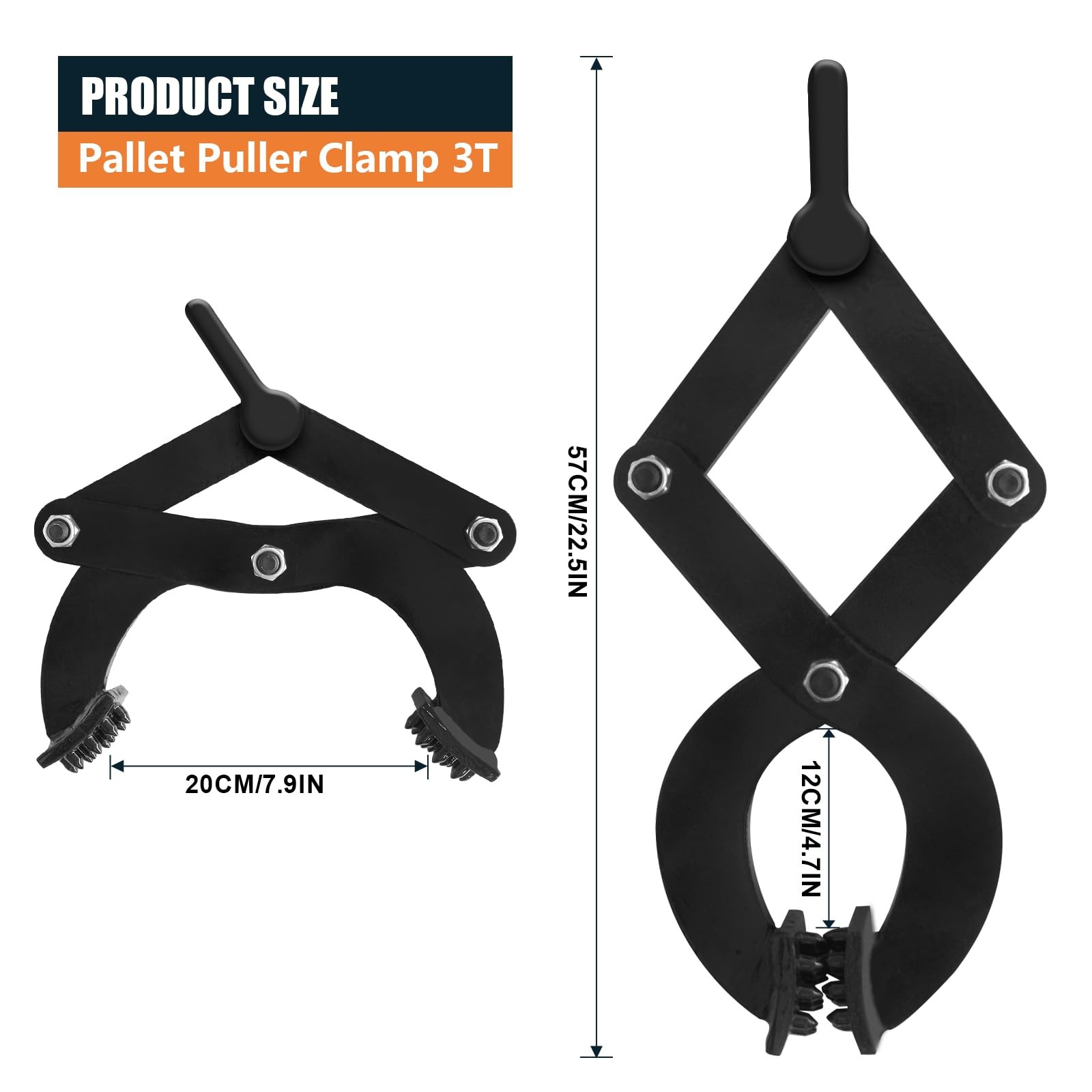 SALUINOKI Pallet Puller Clamp 6000lbs Tree Tool, Stump 6000lbs, Black