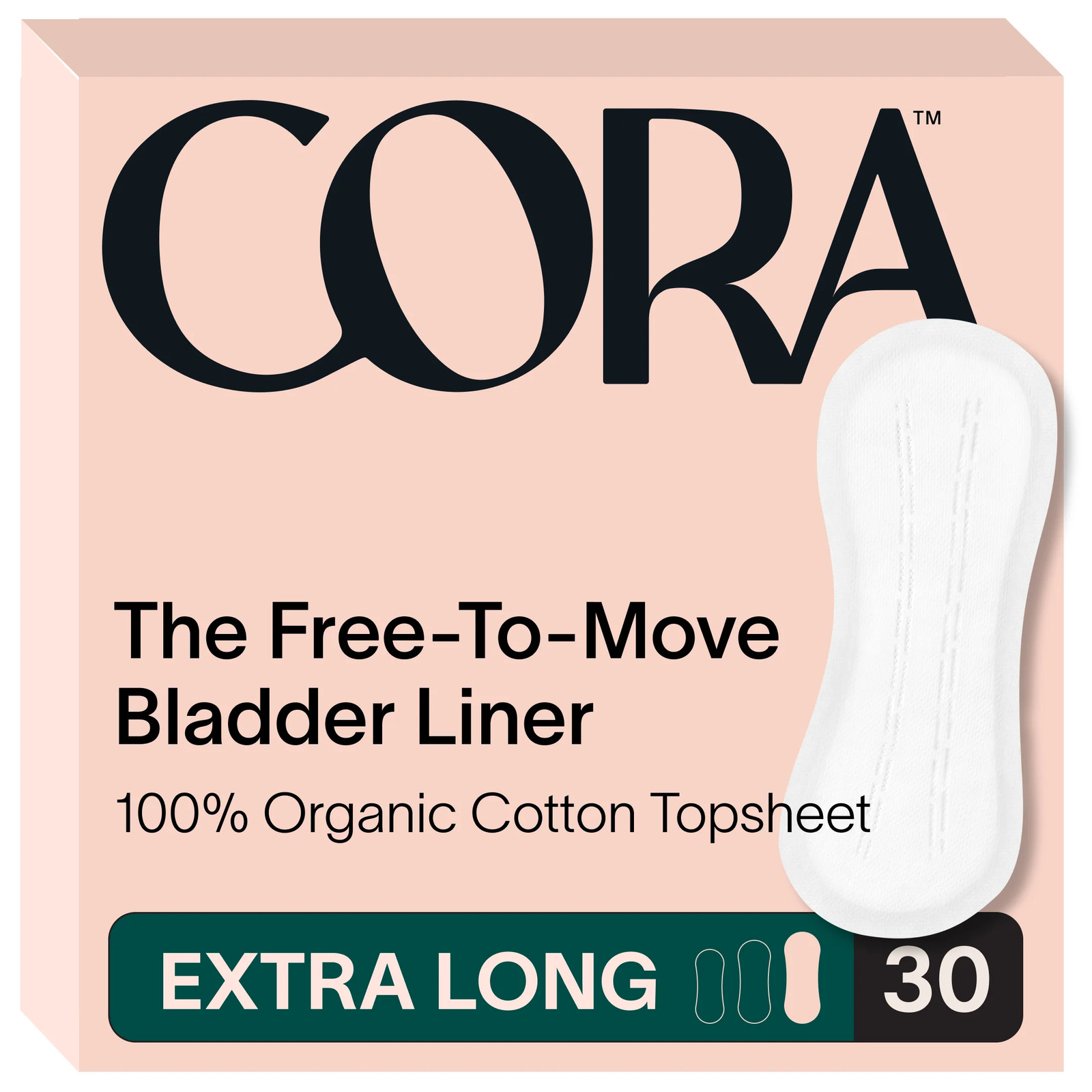 Cora 100% Organic Cotton Topsheet Incontinence Liners 30ct
