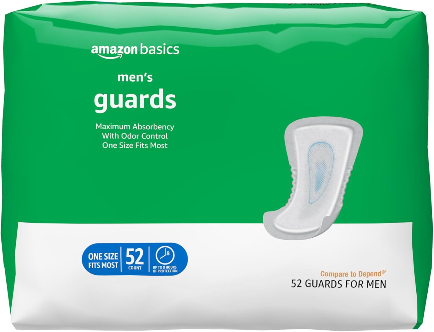 Men’S Incontinence Guards, Maximum Absorbency, 52 Count, (1 Pack of 52)