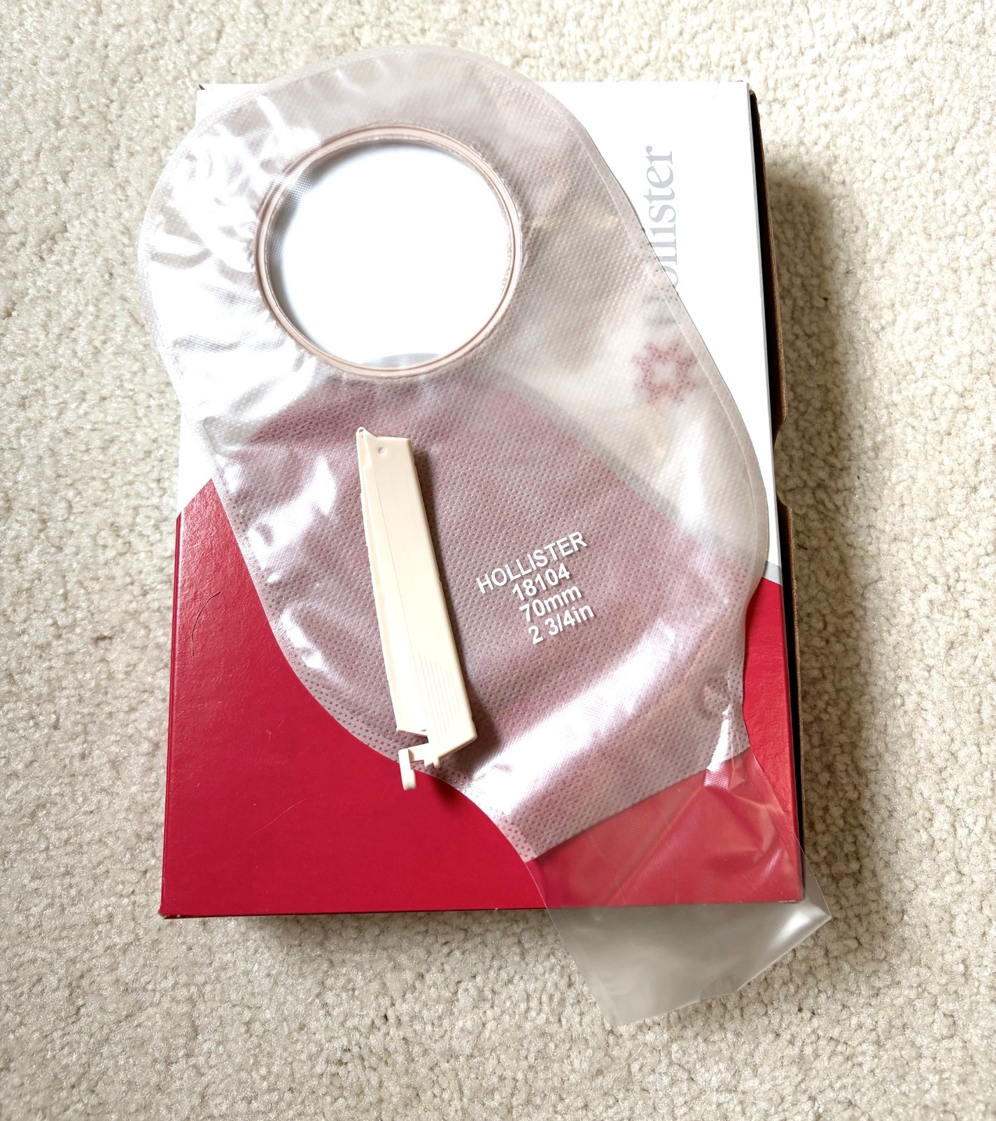 Hollister 18104 Drainable 12″L 2pc Colostomy Pouch 2.75″ Flange 10 Ct Exp. 2/29
