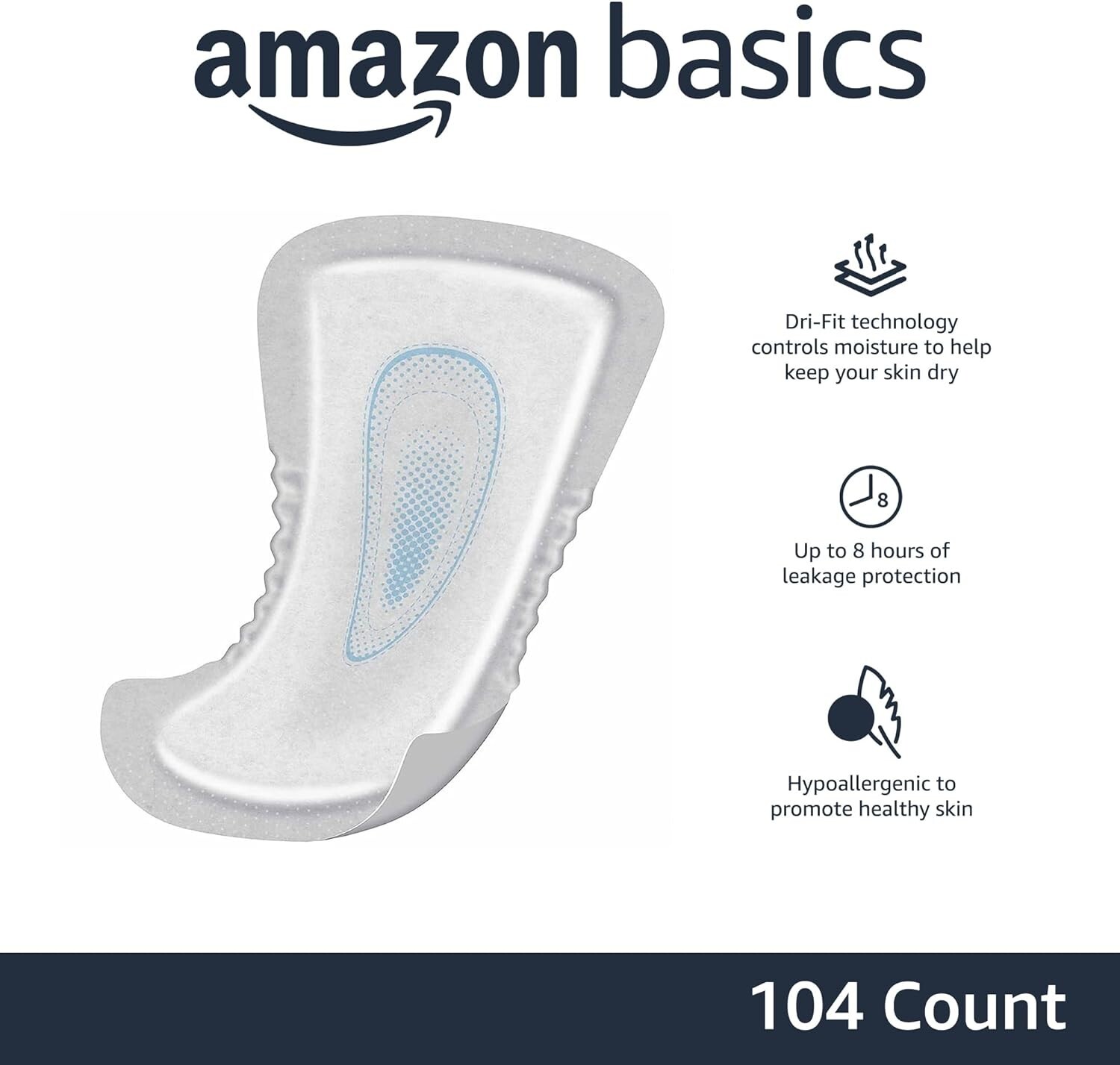 Comfort Fit Men’s Incontinence Guards – 104 Pack, Dual Odor Control Technology