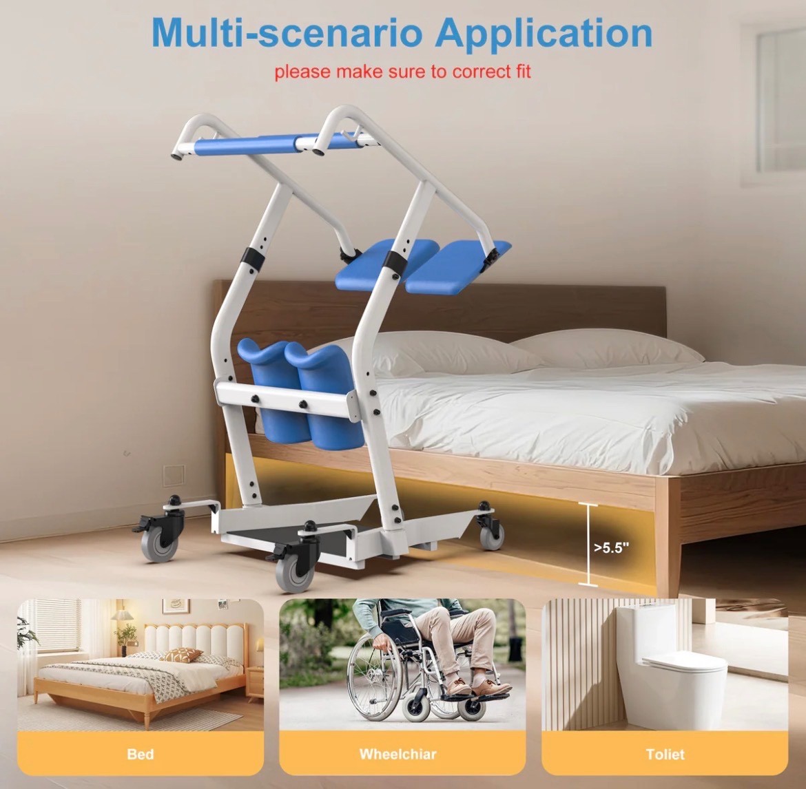 Sit to Stand Patient Lift, One-Step Stand Assist Lift for Elderly – (WHLICKS)