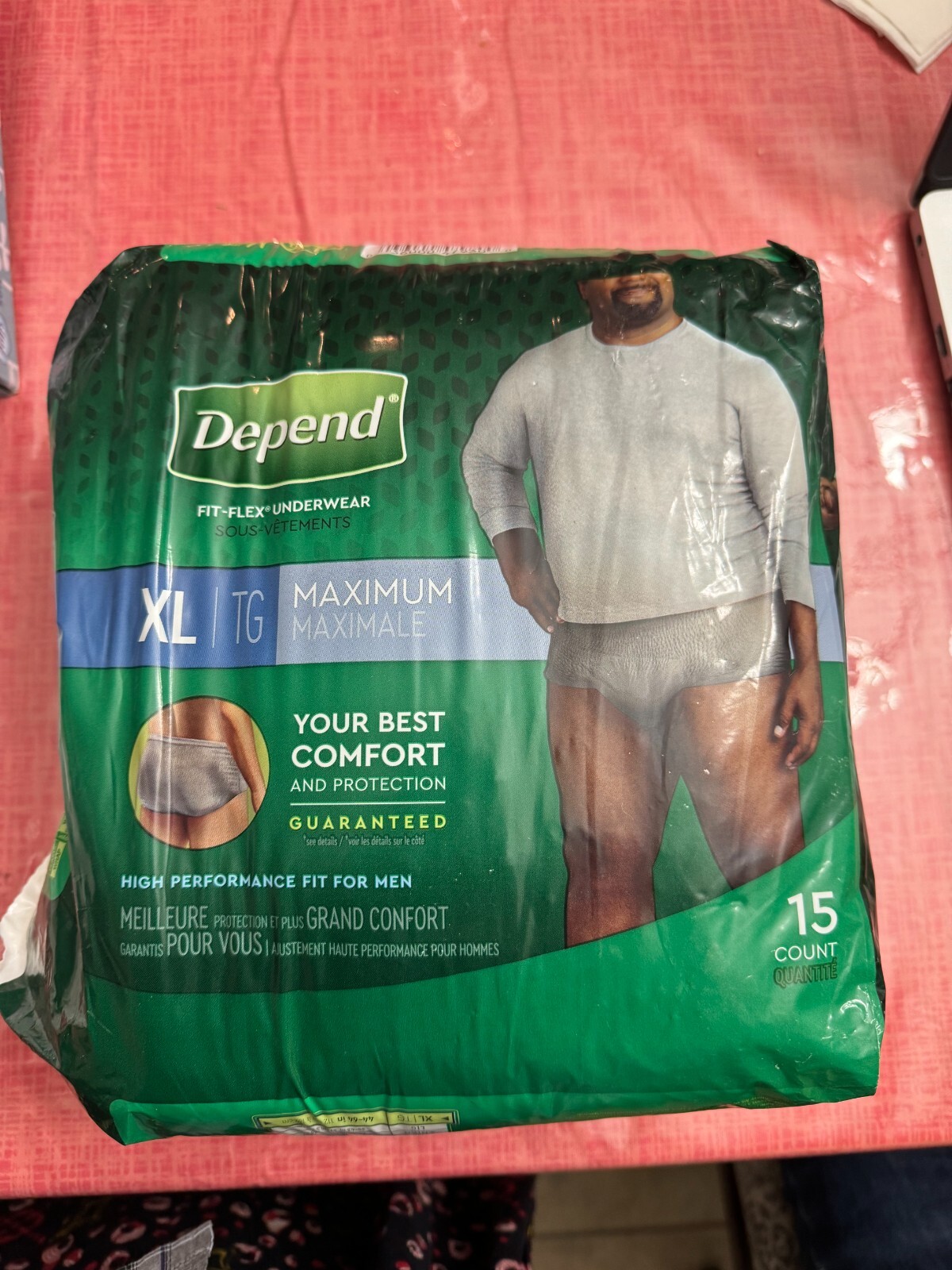 Depend FIT-FLEX Incontinence Underwear for Men Maximum Absorbency XL Gray 15 ct