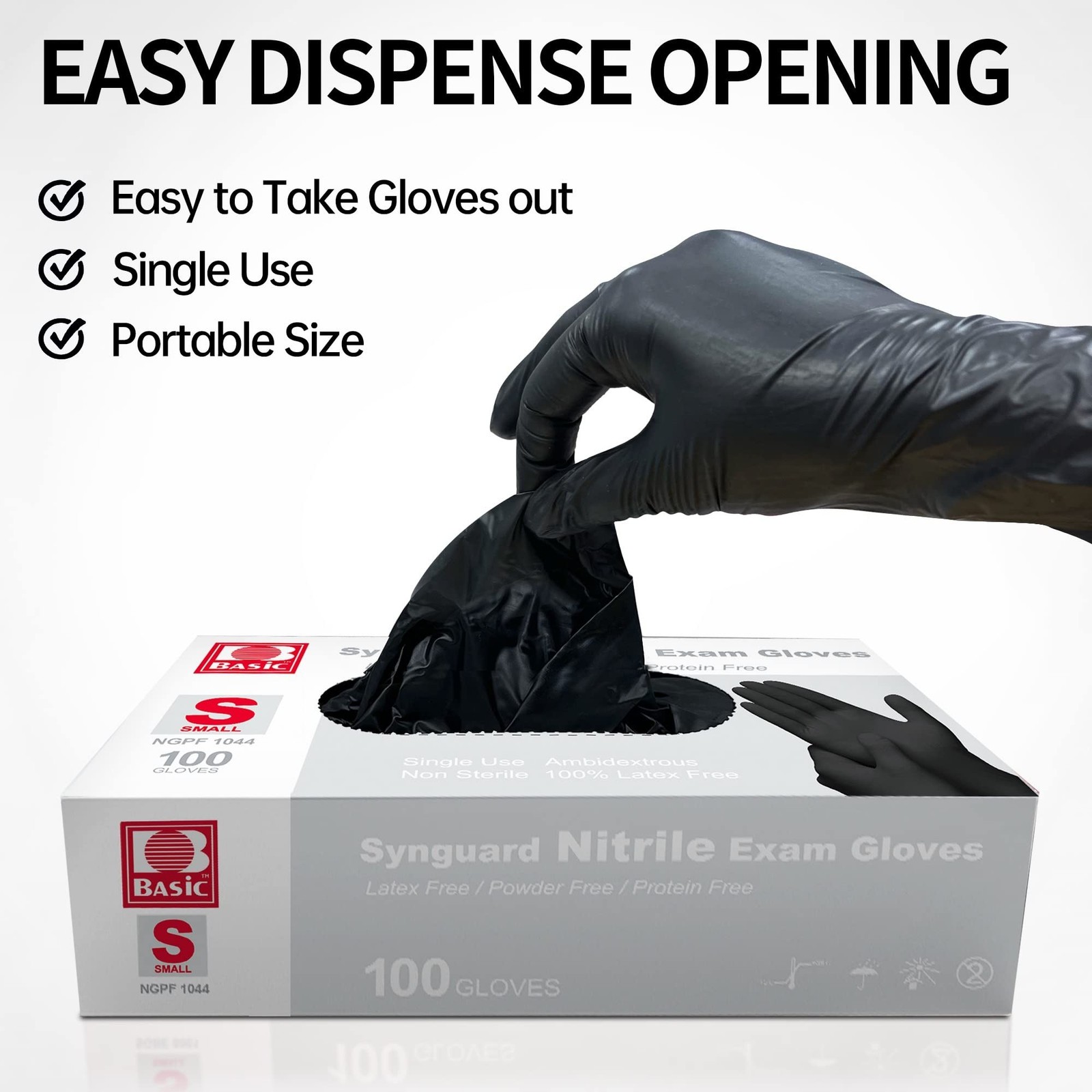 Medical Black Nitrile Exam Gloves – Latex-Free & Powder-Free – NGPF 1046 (Cas…
