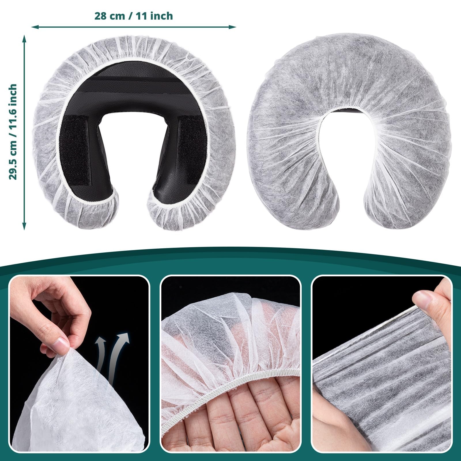Noverlife 100PCS Disposable Fitted Face Cradle Covers