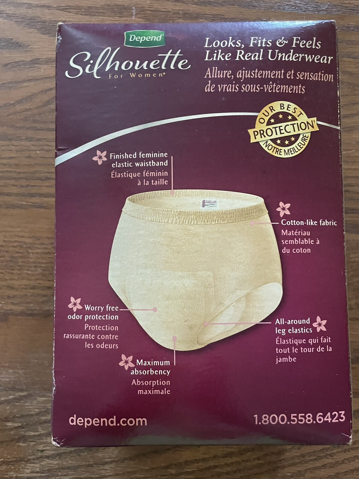Depend Silhouette Women Briefs Incontinence S/M Max. Absorbency 3Ct NEW Sealed