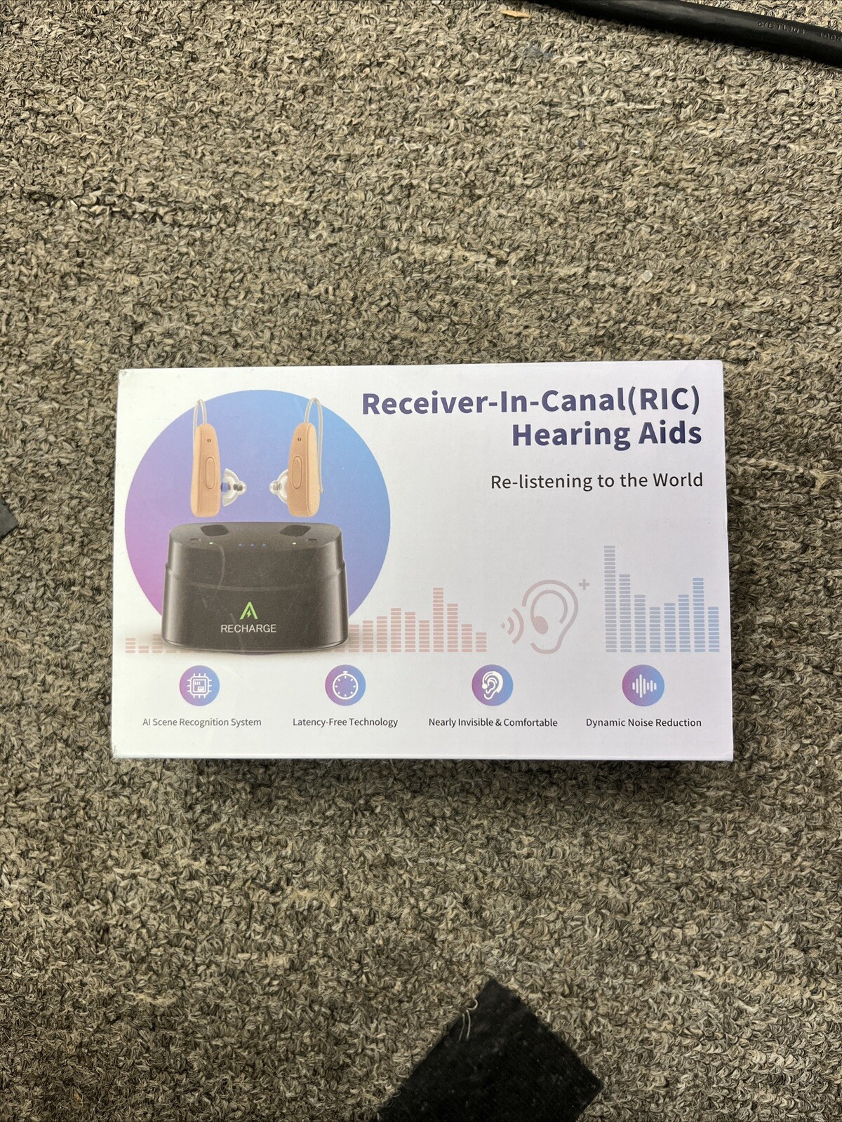 Aimsumy M2219 Beige Rechargeable Noise Cancelling RIC Hearing Aids for Adults
