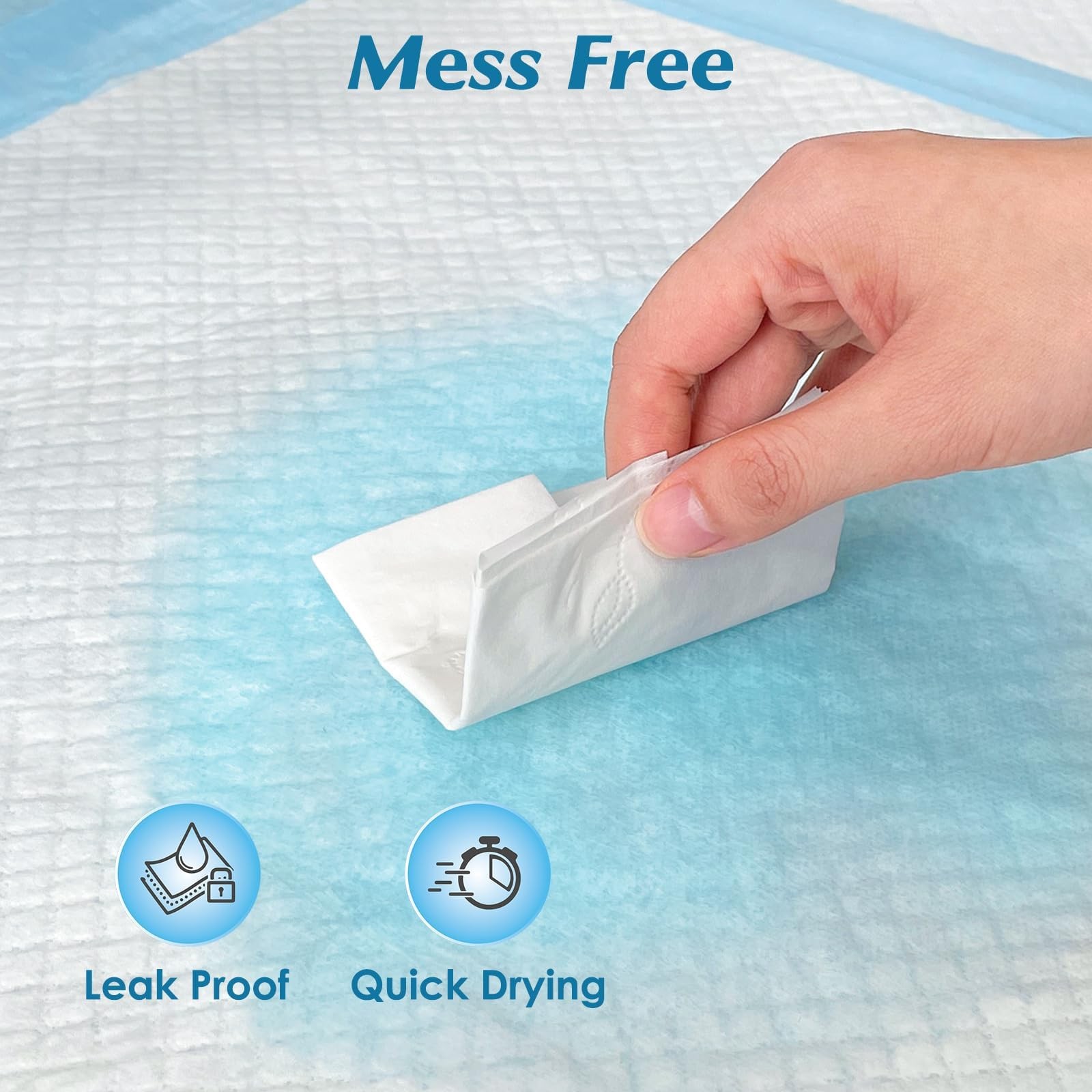 100 Count 22” x 22” Super Absorbency Disposable Underpads, Leakproof Quick Dr…