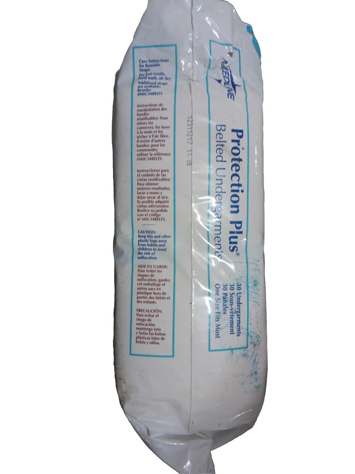 Adult Belted Undergarments Protection Plus 30 Count One Size Fits Most Medline