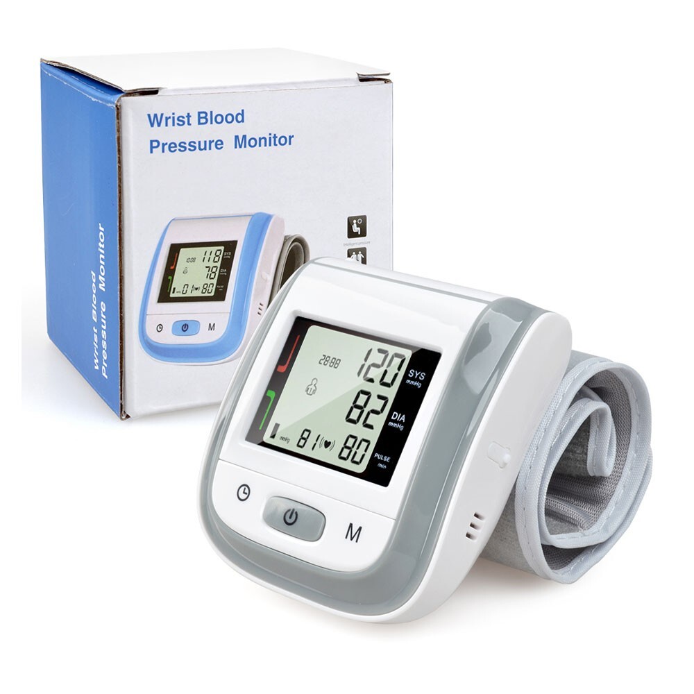 NEW Portable Wrist Automatic Blood Pressure Monitor LCD Digital Wrist Cuff