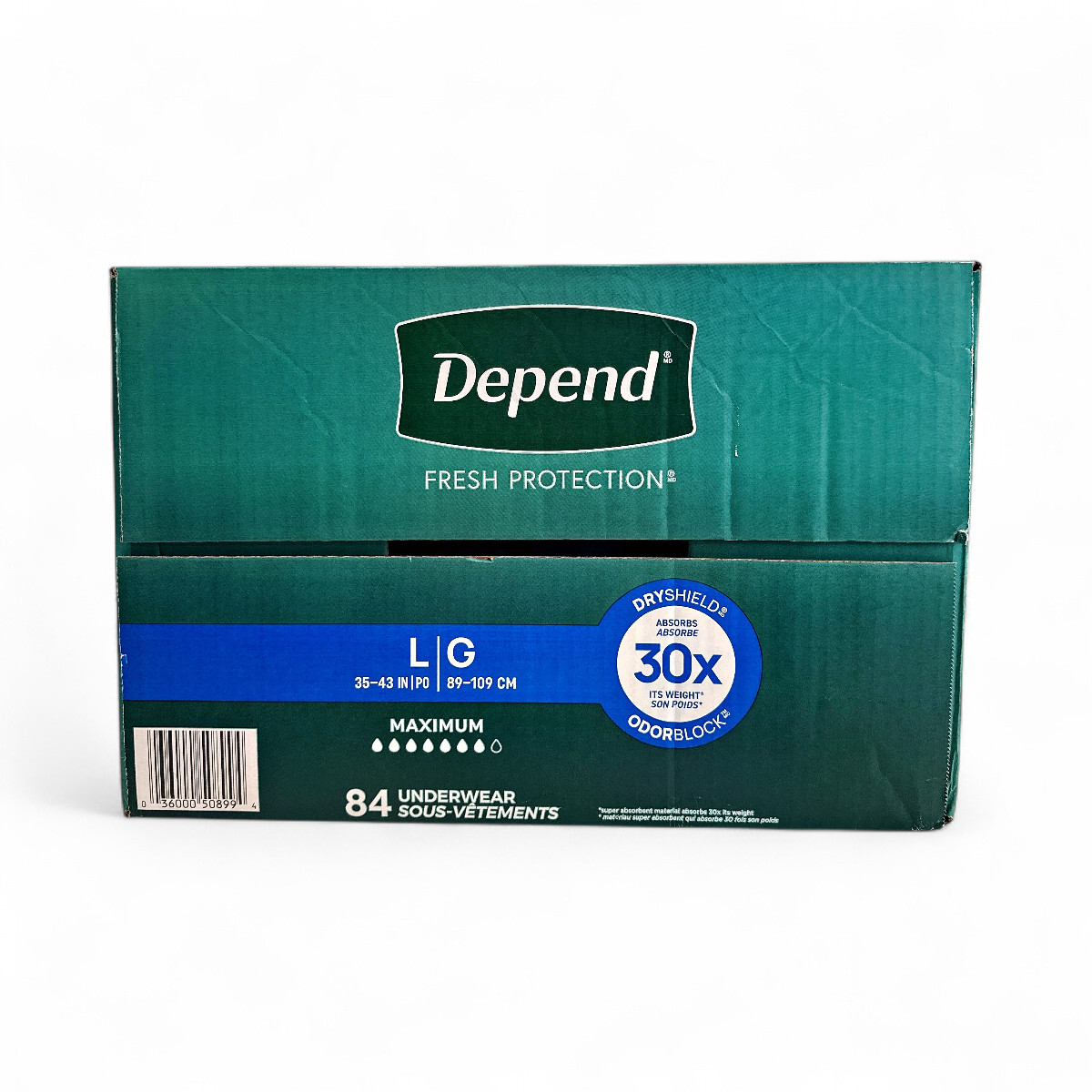 Depend Fresh Protection Adult Incontinence Underwear Men’s Large – 84 Count