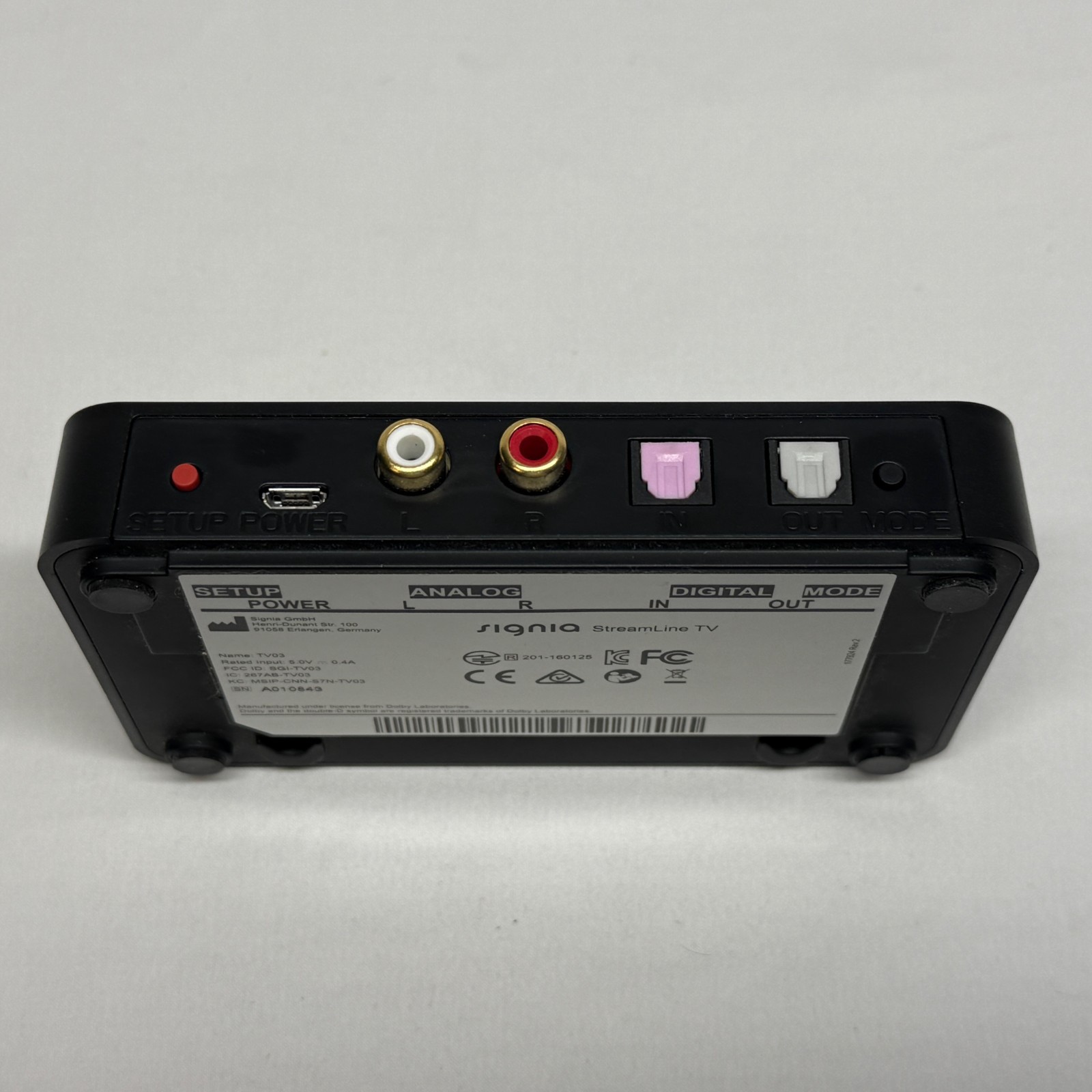 Signia StreamLine TV Audio Transmitter w/ Dolby Audio – Model TV03