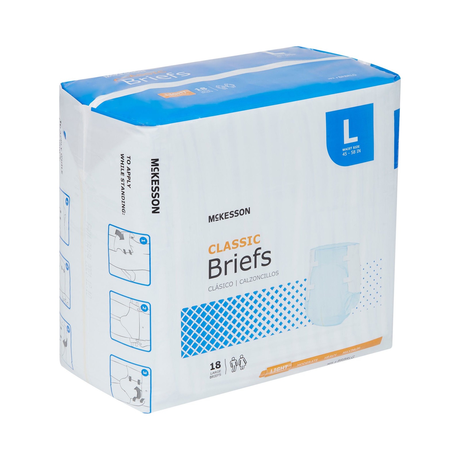 18 McKesson Adult Disposable Diaper Briefs Underwear L Tab Closure Cloth-Like