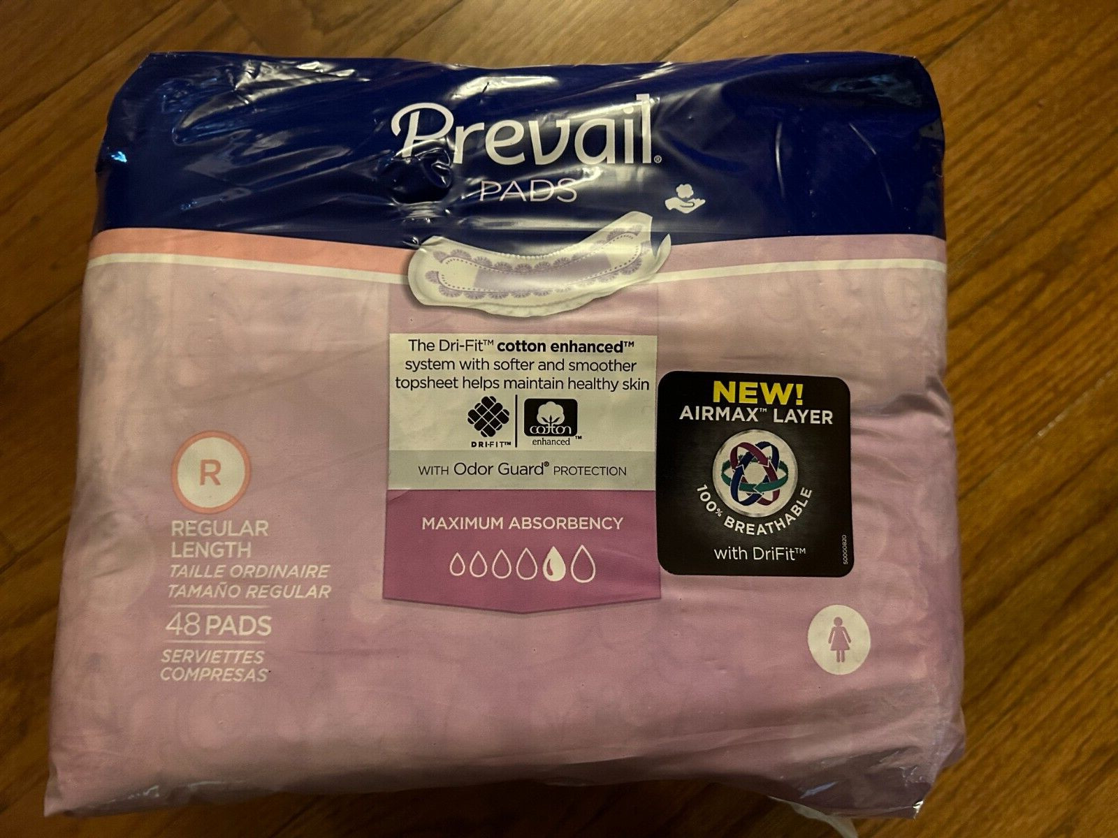 Prevail Daily Pads for Bladder Leaks, Incontinence, 16 Count (LONG, Moderate Ab)