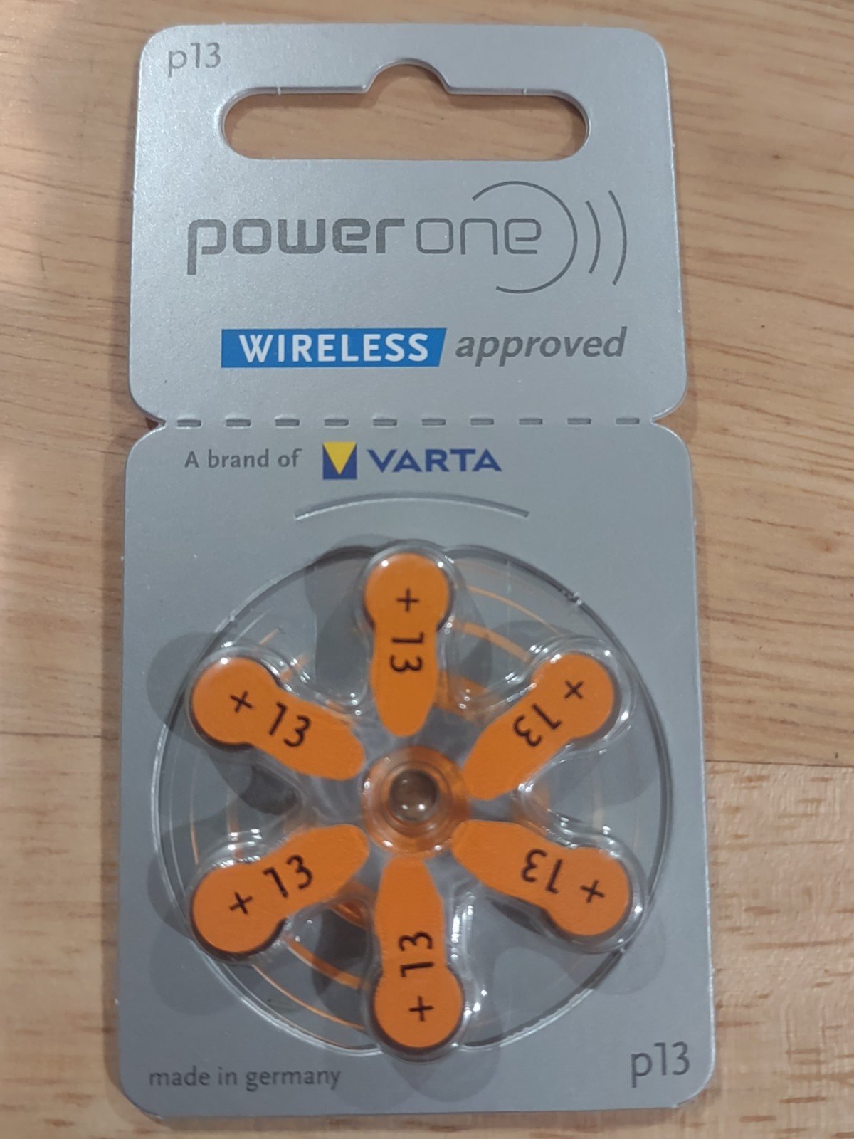 1 Pack Of 6Power-One Mercury Hearing Aid Battery Size P13 09/2028 Date