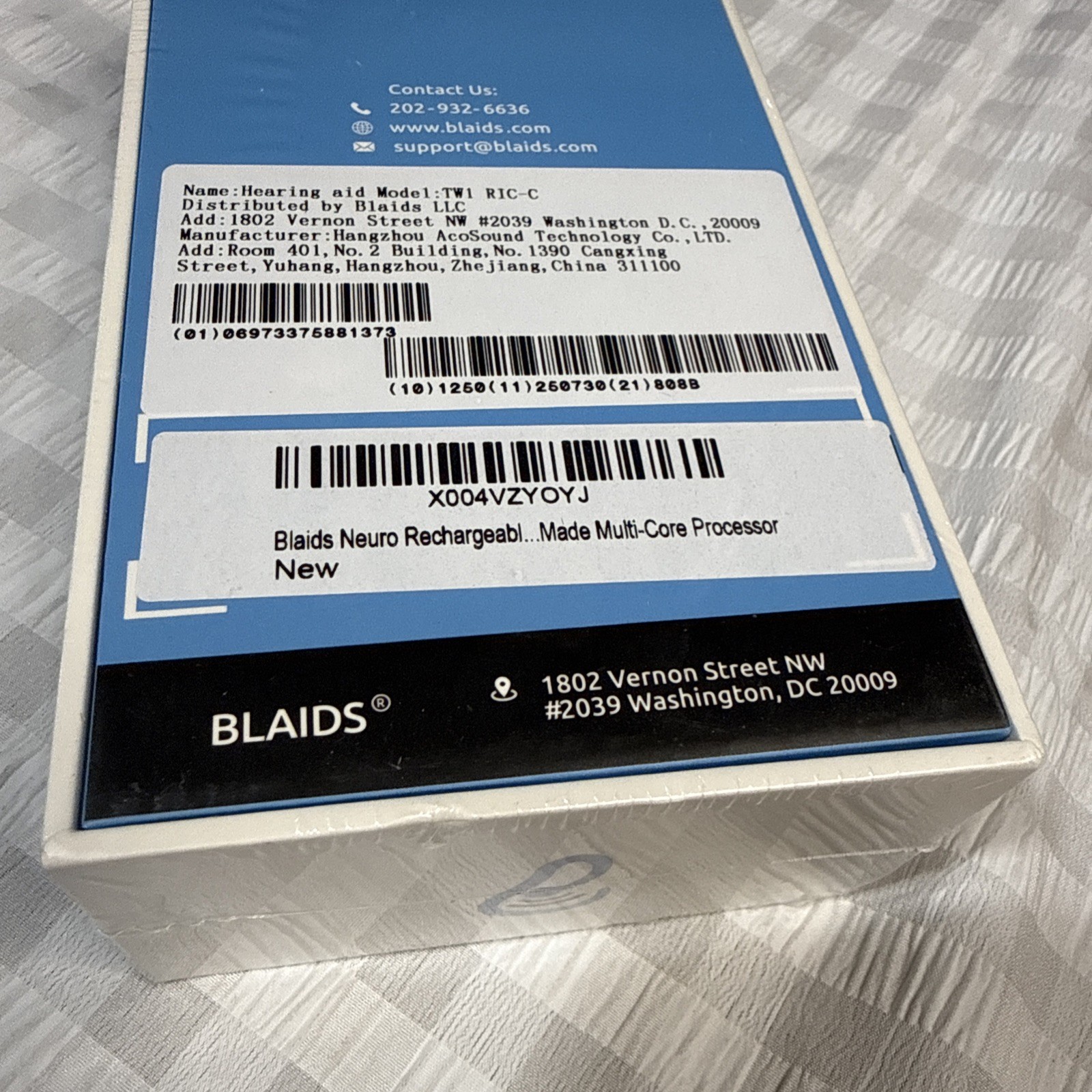 BlaidsX Neuro Rechargeable RIC + Programmable Hearing Aids, 250-8 Hz, New Sealed