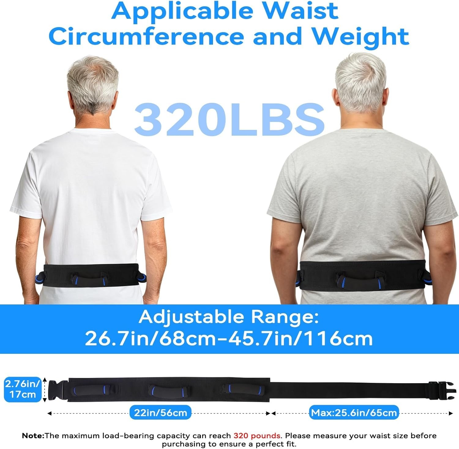 Gait Belt for Seniors Transfer Belt Handles Quick Release Patient Lift