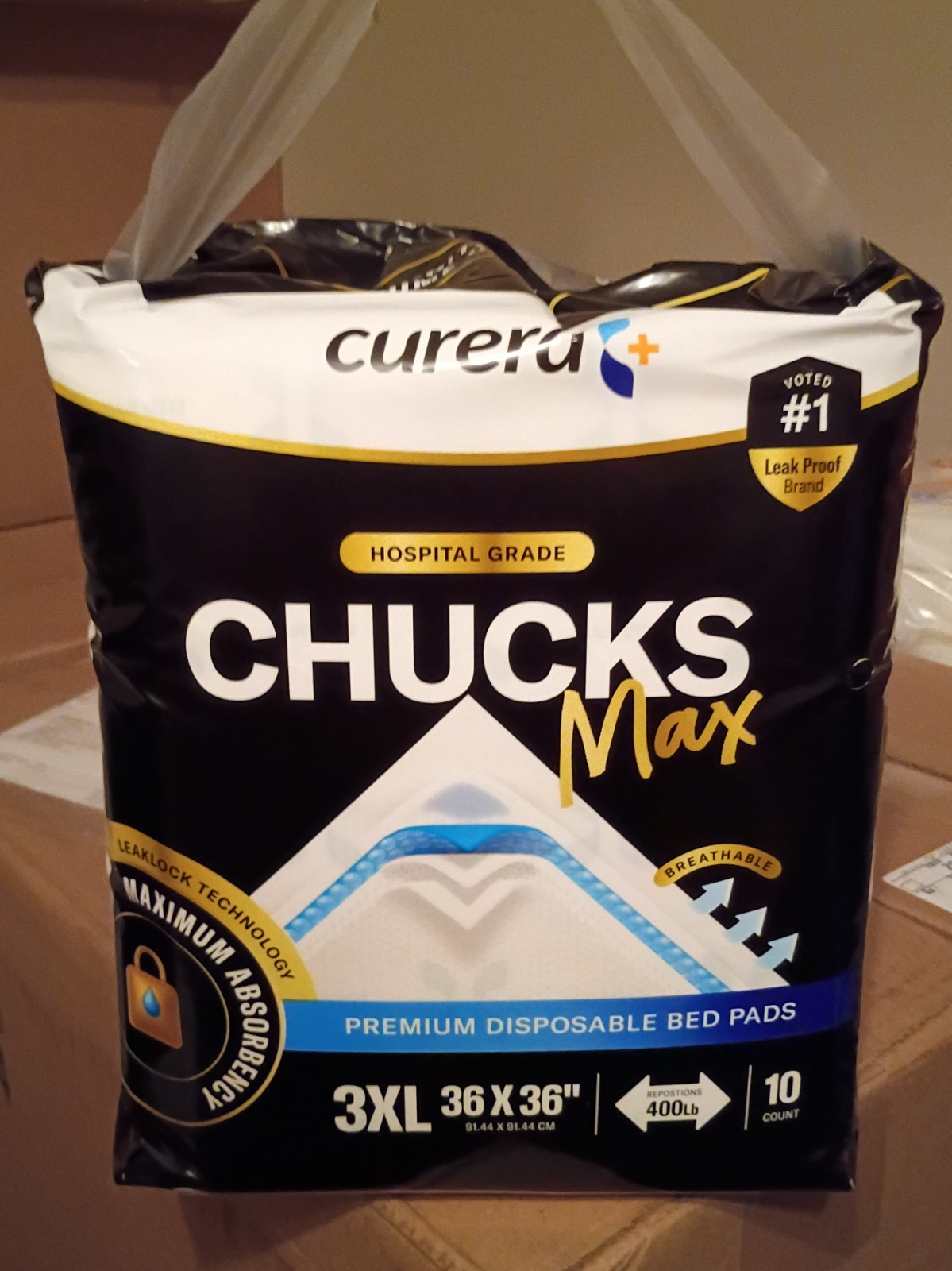 Curera chucks Max bed pads 2 packs of 10, 20 total. 36 x 36″ XXXL Incontinence