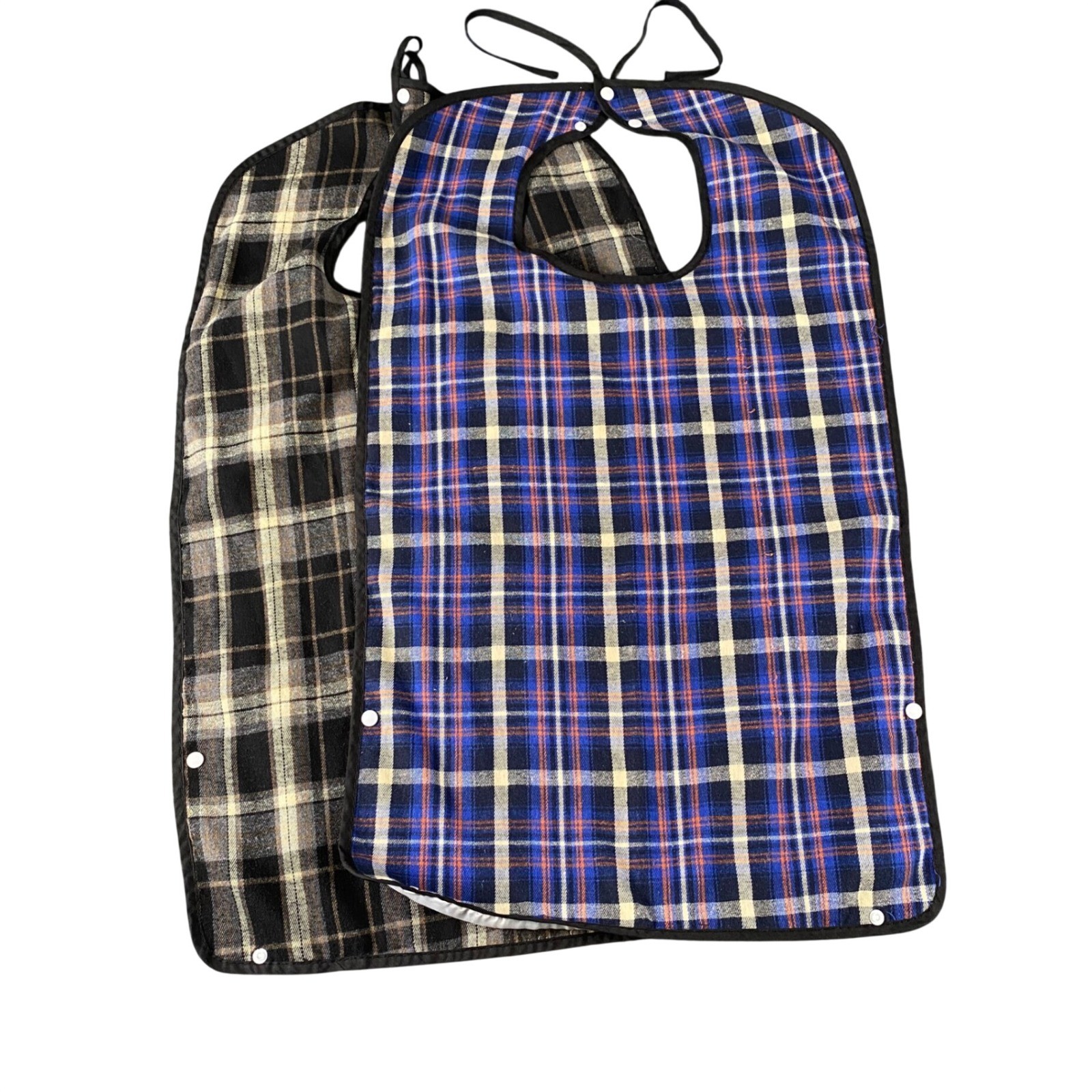Oulisen 3 Pack Adult Bibs for Eating Waterproof Plaid with Crumb Catcher New 780