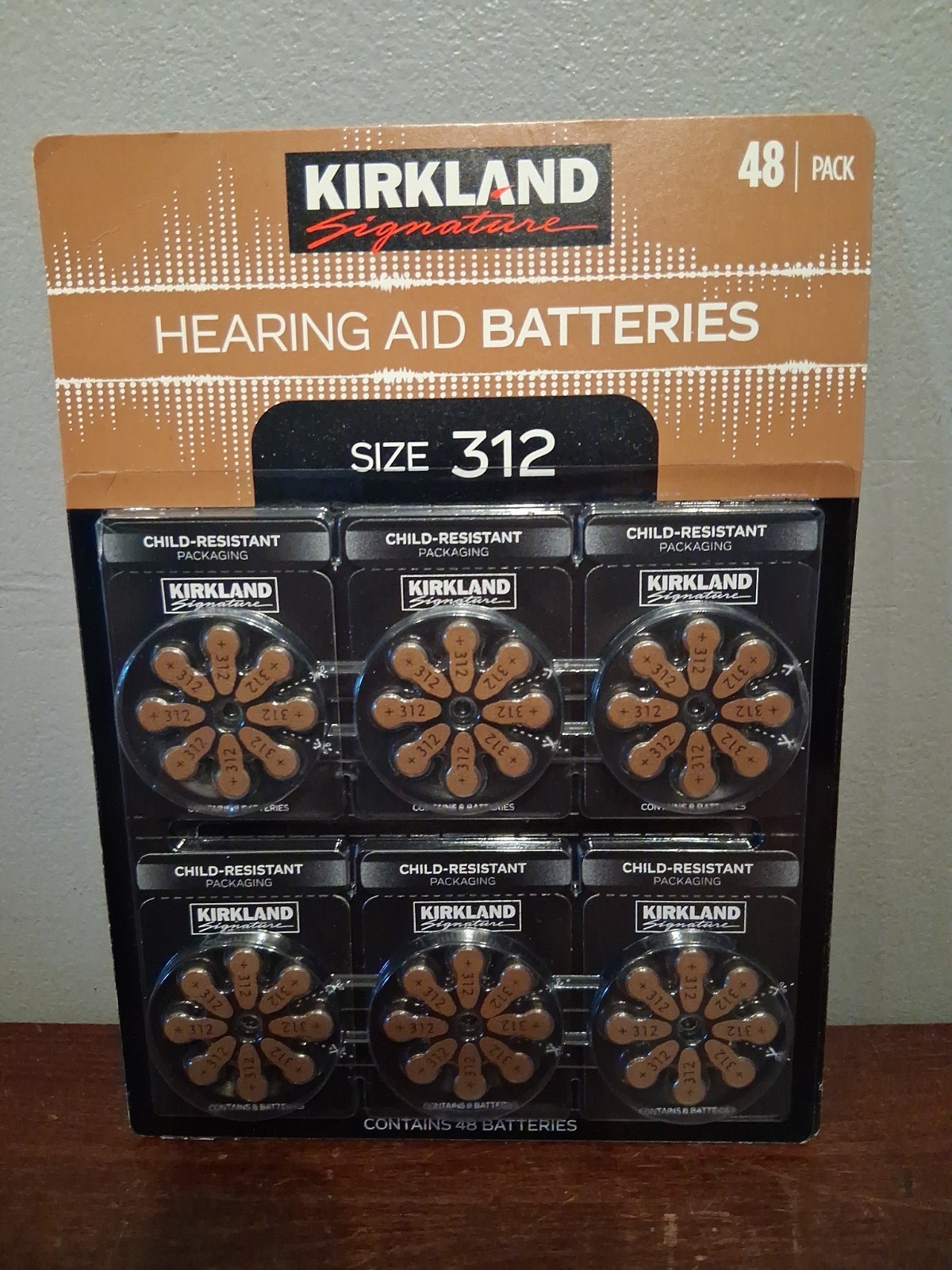 Kirkland Signature Hearing Aid Batteries Size/Format 312 1.45 Volt 48 Pack NIP