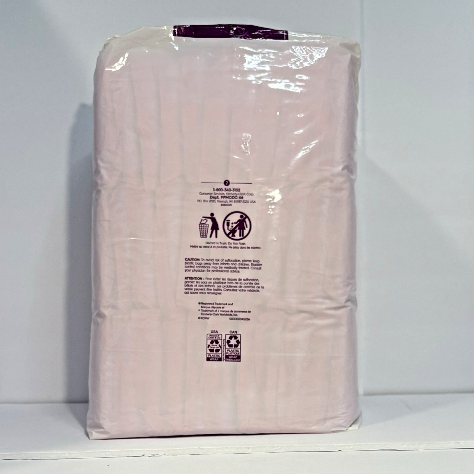 Poise #4 Pads Regular Length Moderate Absorbency 66 Count 2 Pack 132 Total