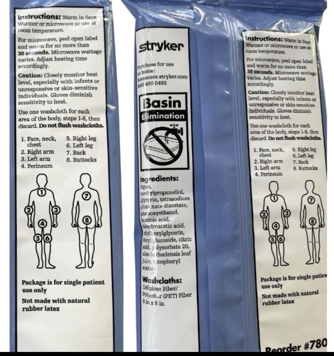 2 PACKS Stryker Sage Essential Bath Full-body Washcloth – Fragrance Free #7803