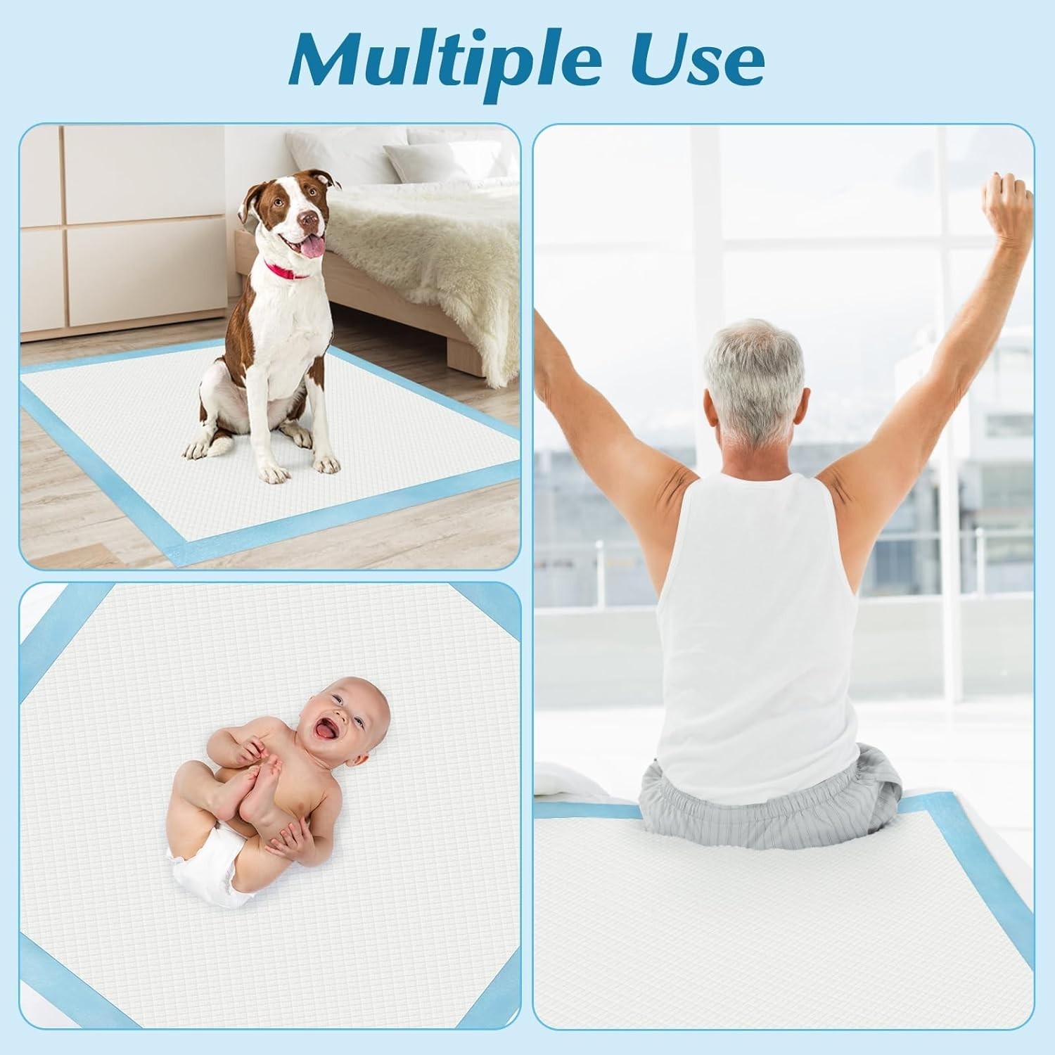 50 Count 36″x36″ Disposable Underpads – Quick Drying & Leakproof for All