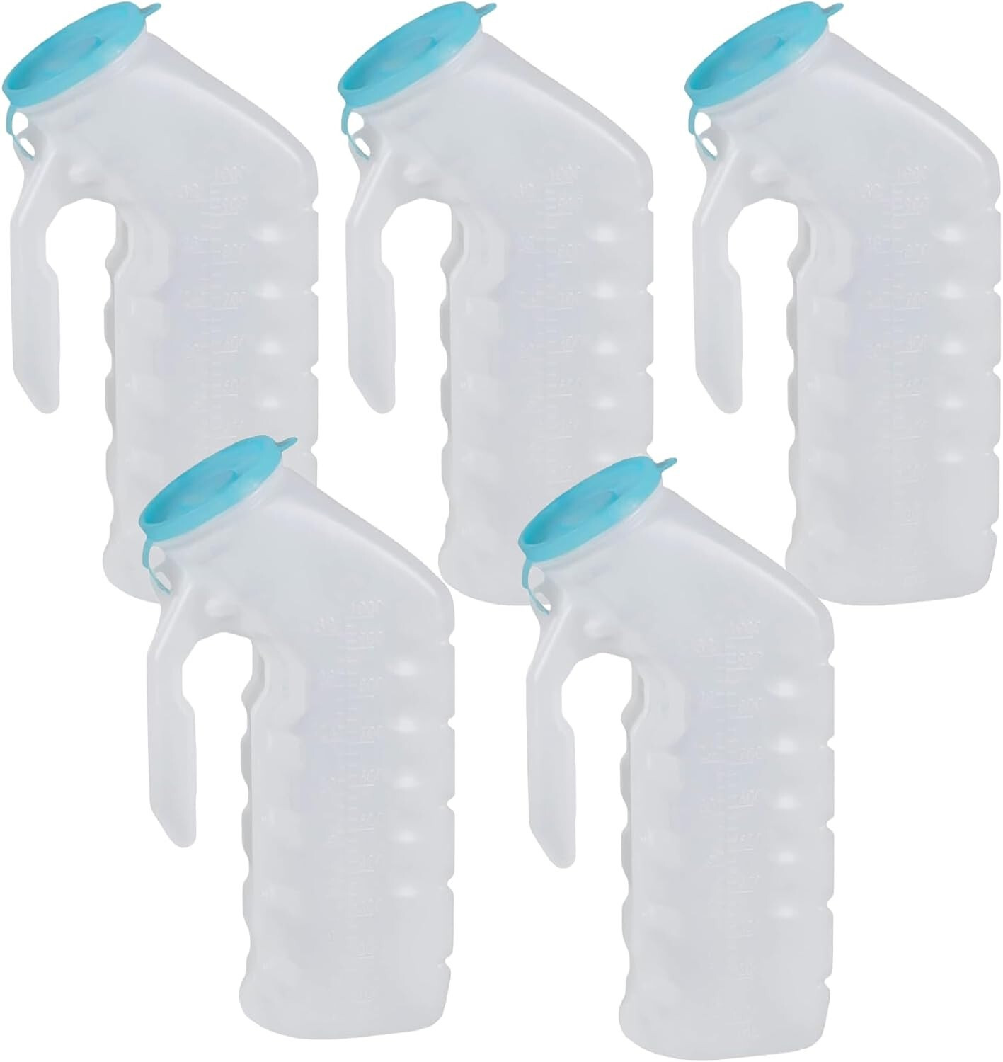 5 Ct, Medline Deluxe Male Urinal Glow in the Dark Lid Incontinence Pee 1,000 mL