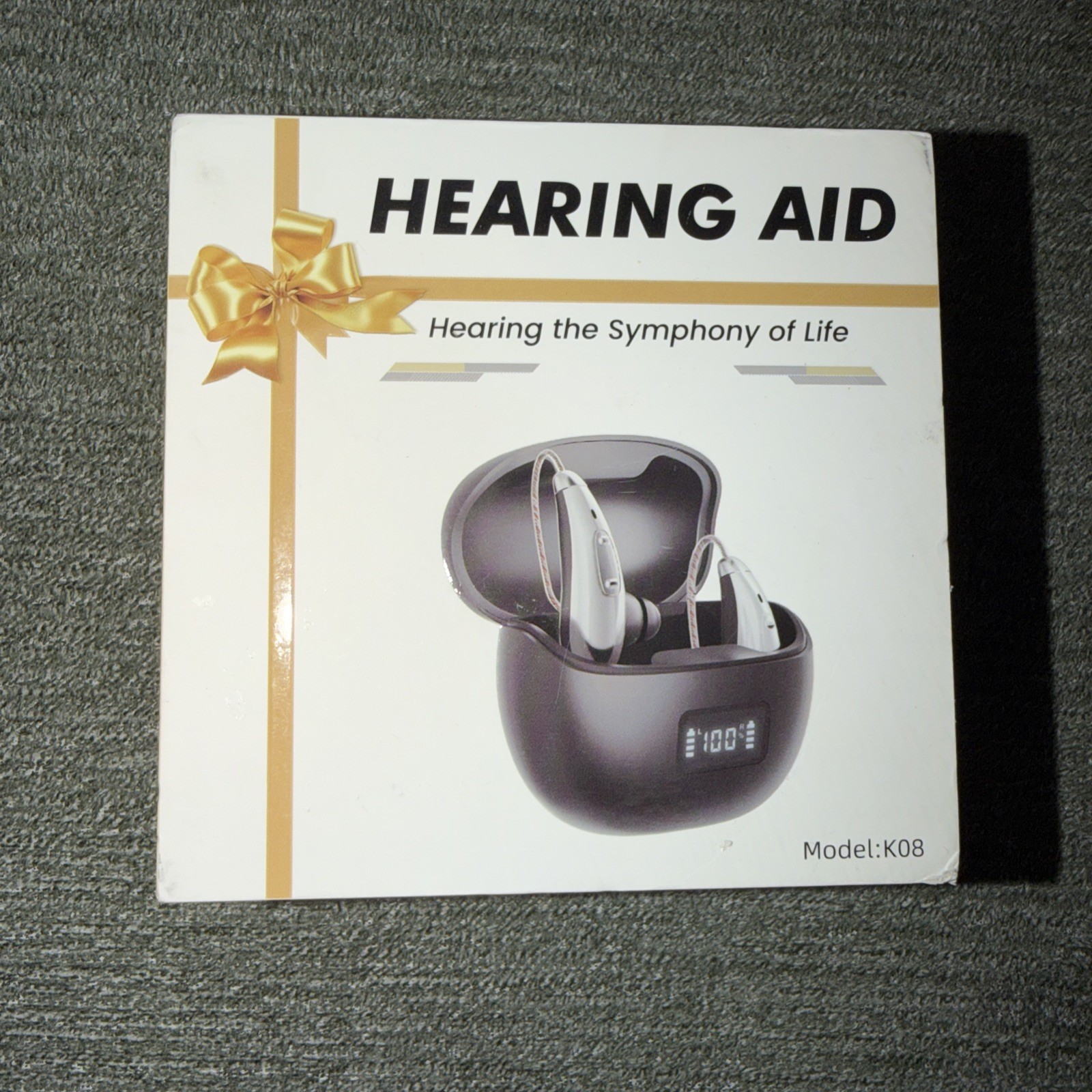 OTC Rechargeable Hearing Aids Noise Cancelling, 5-Level Volume Control (Black)