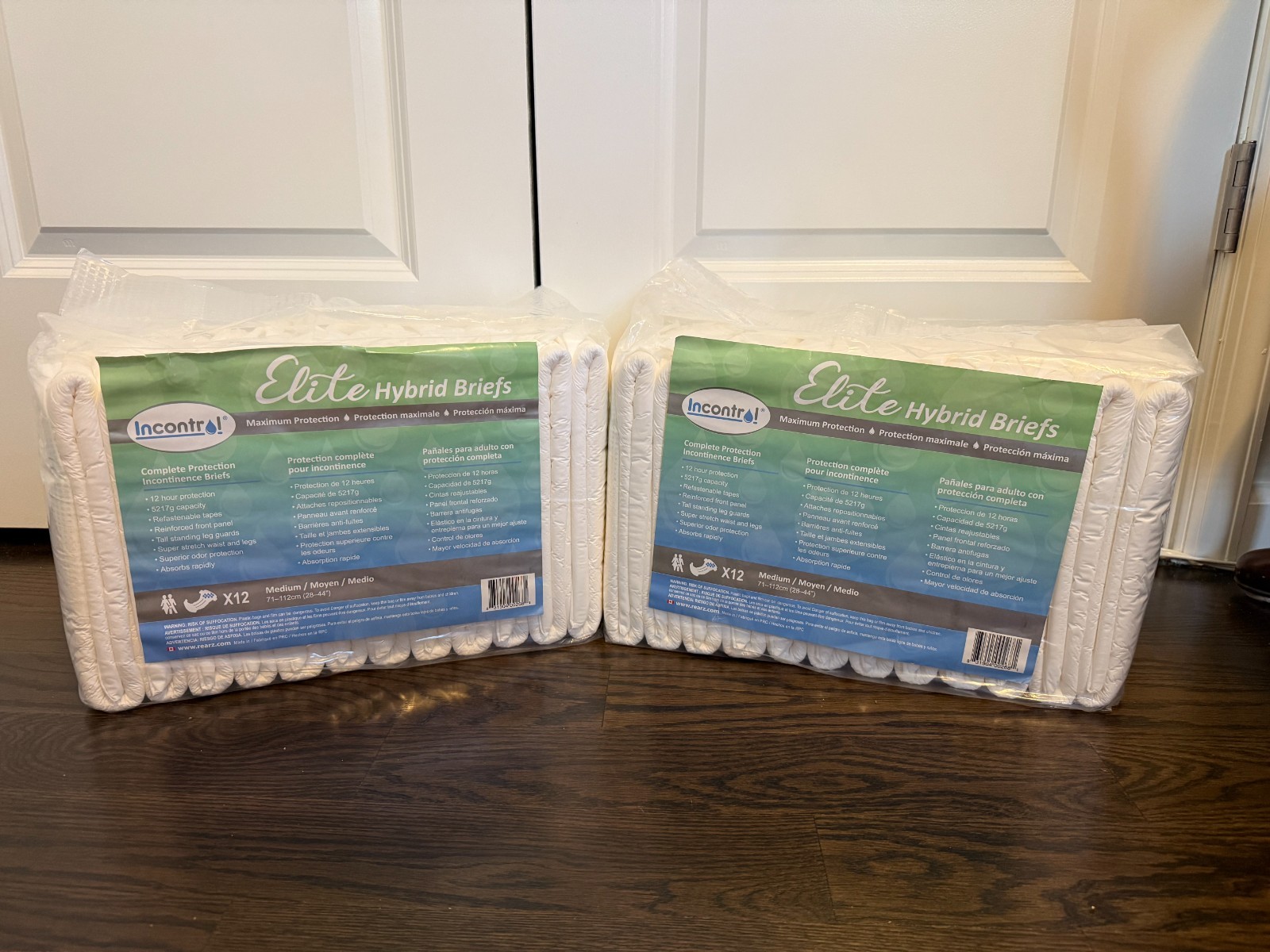 2 Unopened -MEDIUM- Incontrol Hybrid Elite Adult Diapers