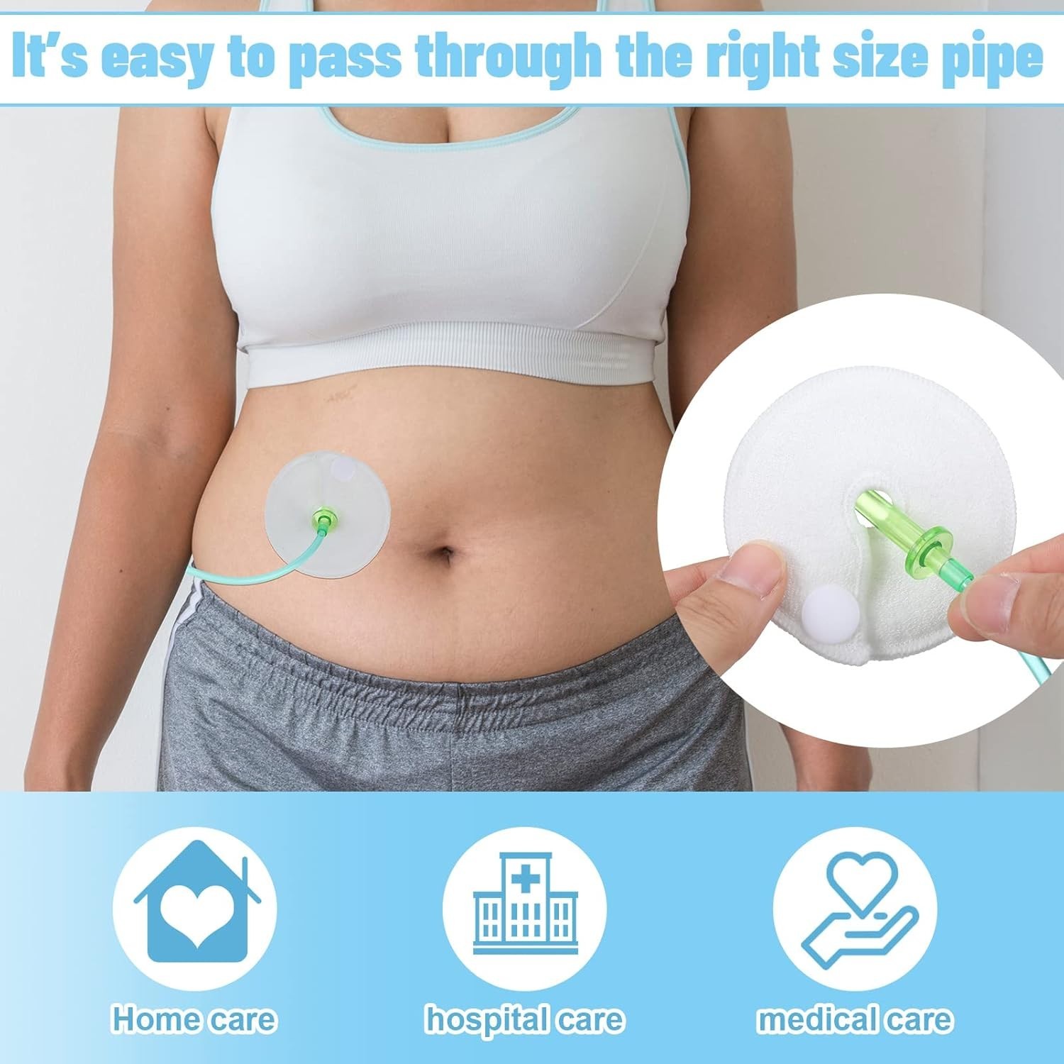 28 Reusable Cotton G Tube Covers with Plastic Buttons – Skin-Friendly Design