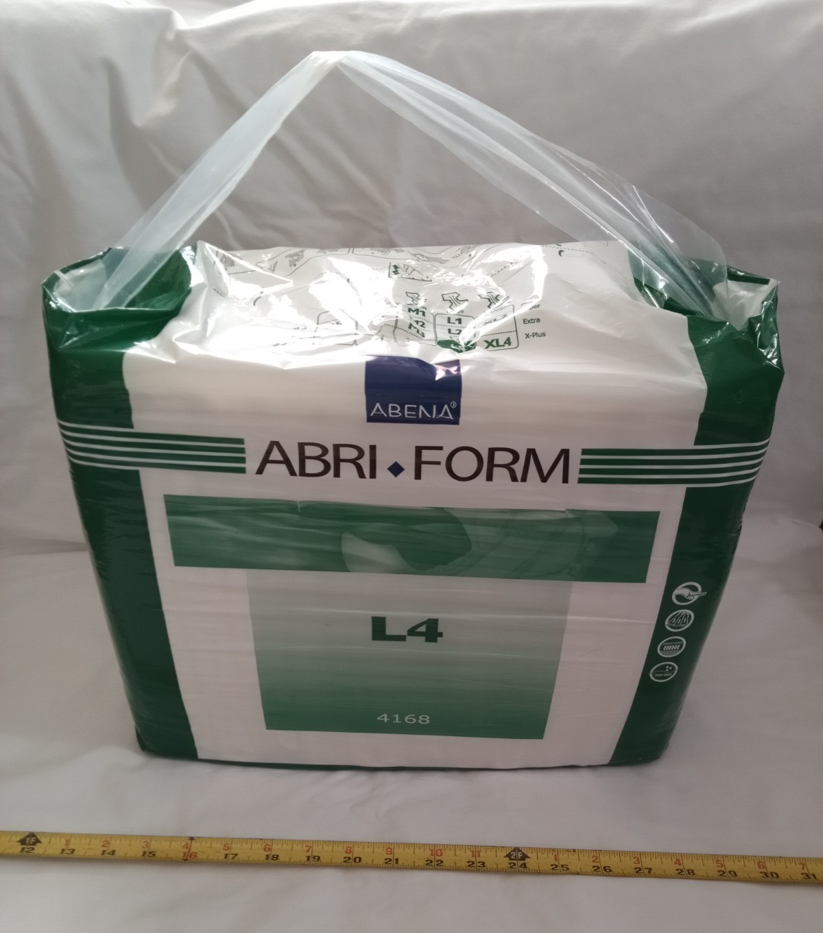 Abena Abri-Form Comfort L-4 Plastic-Backed Briefs – White, L, Pack of 12.
