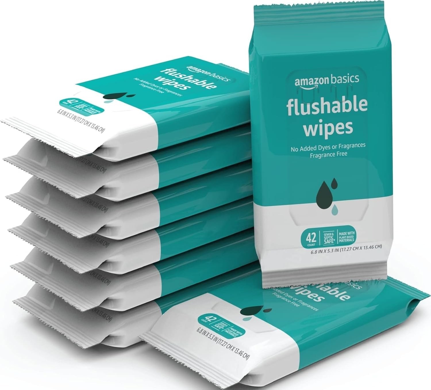 Flushable Adult Toilet Wipes Fragrance Free 336 Count Pack of 8 for Hygiene