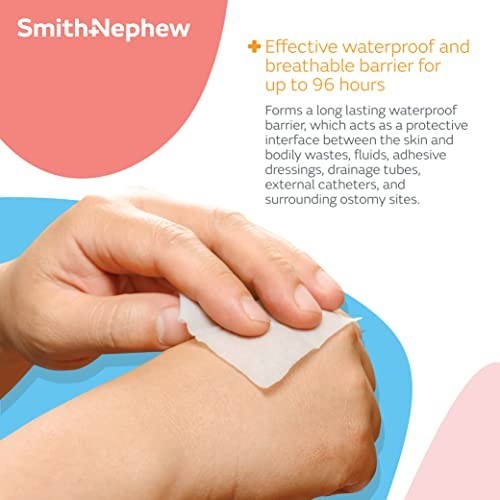 Skin Barrier Wipes Alcohol Free 50 Count No Sting Protective Film Dressing